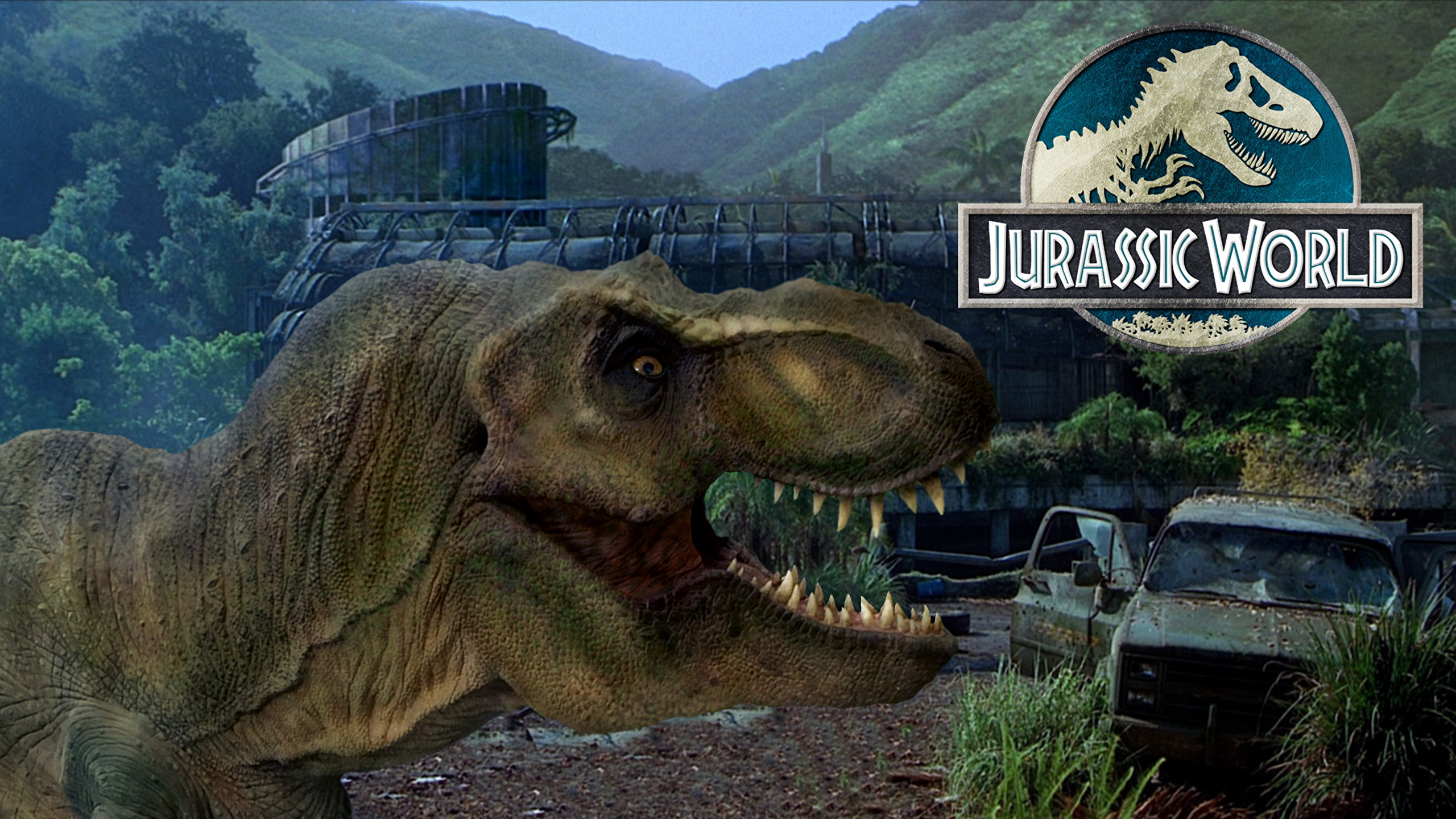壁紙 2560x1440 ティラノサウルス 恐竜 ジュラシック ワールド