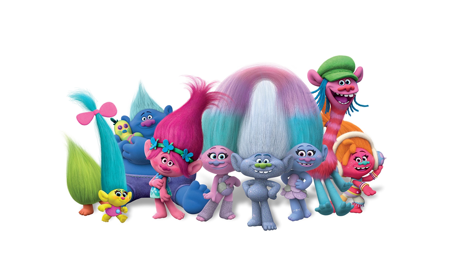 壁紙 19x1080 トロール Trolls World Tour 白背景 漫画 ダウンロード 写真