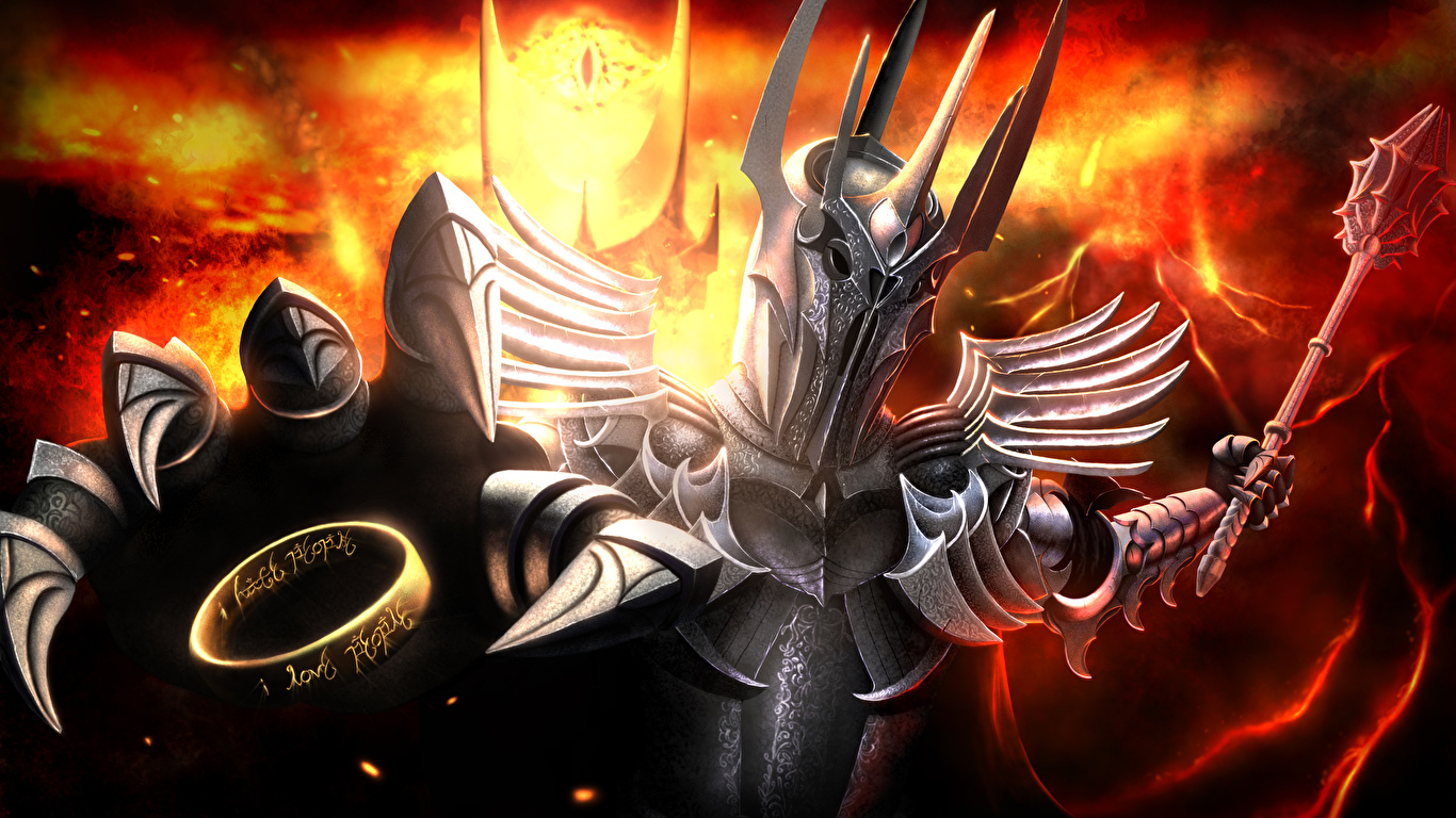Image The Lord of the Rings Armor Helmet Sauron Fantasy 1366x768