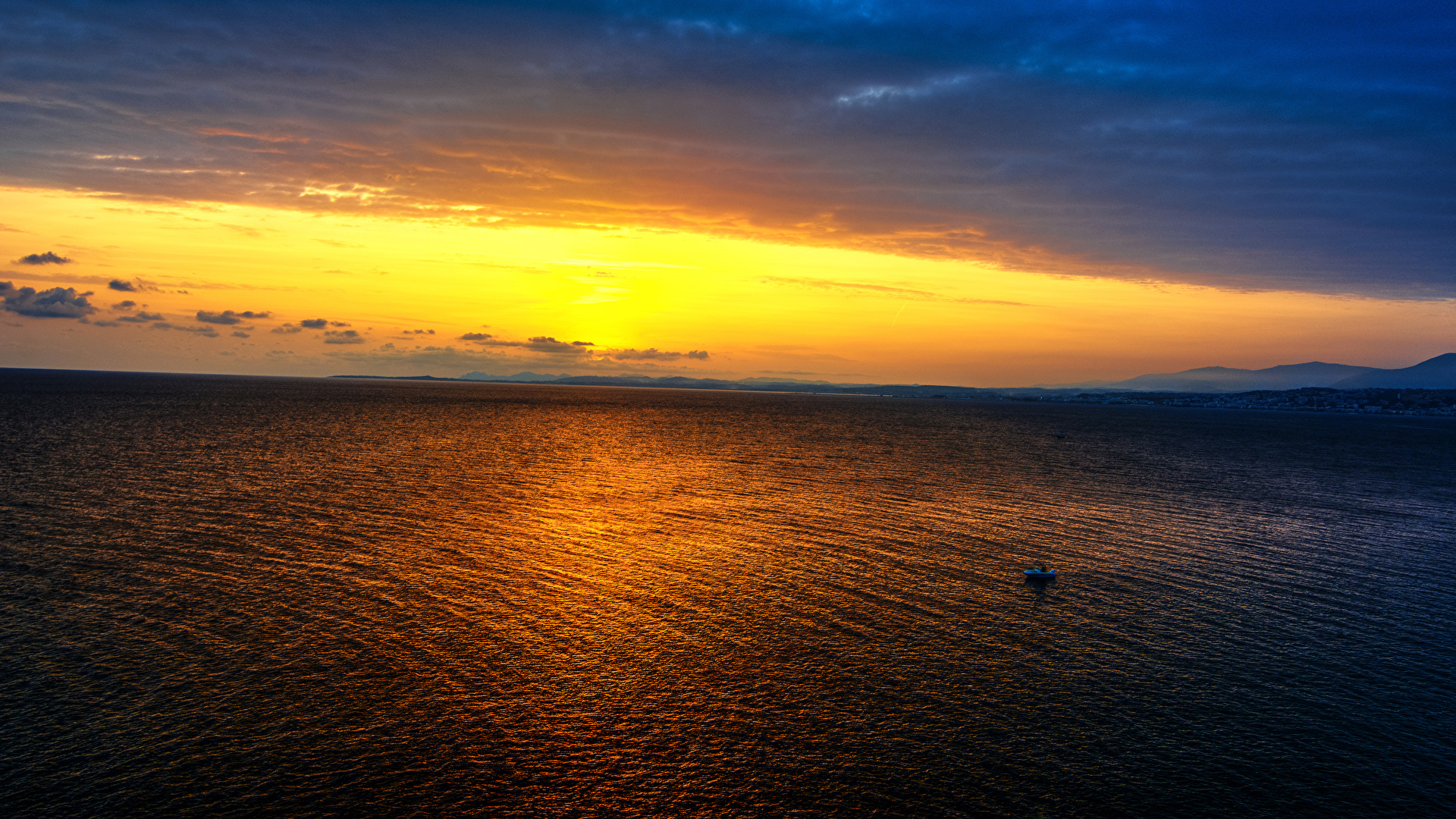 壁紙 19x1080 海 朝焼けと日没 空 自然 ダウンロード 写真