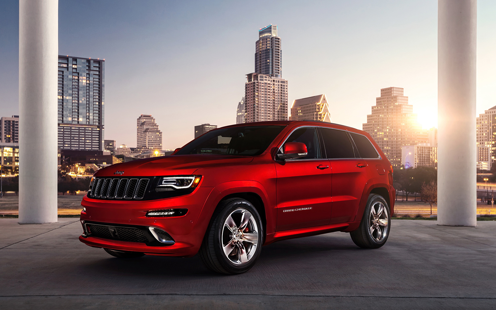 Картинка Jeep 2014 Grand Cherokee SRT красная авто 1920x1200