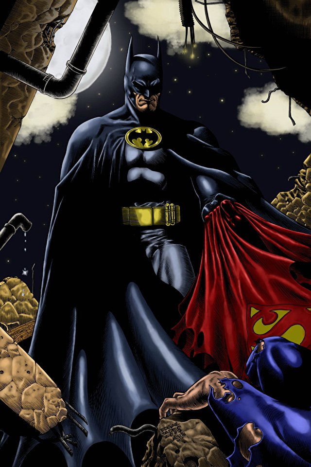 Desktop Hintergrundbilder Superhelden Batman Held Fantasy 640x960 für Handy Comic-Helden