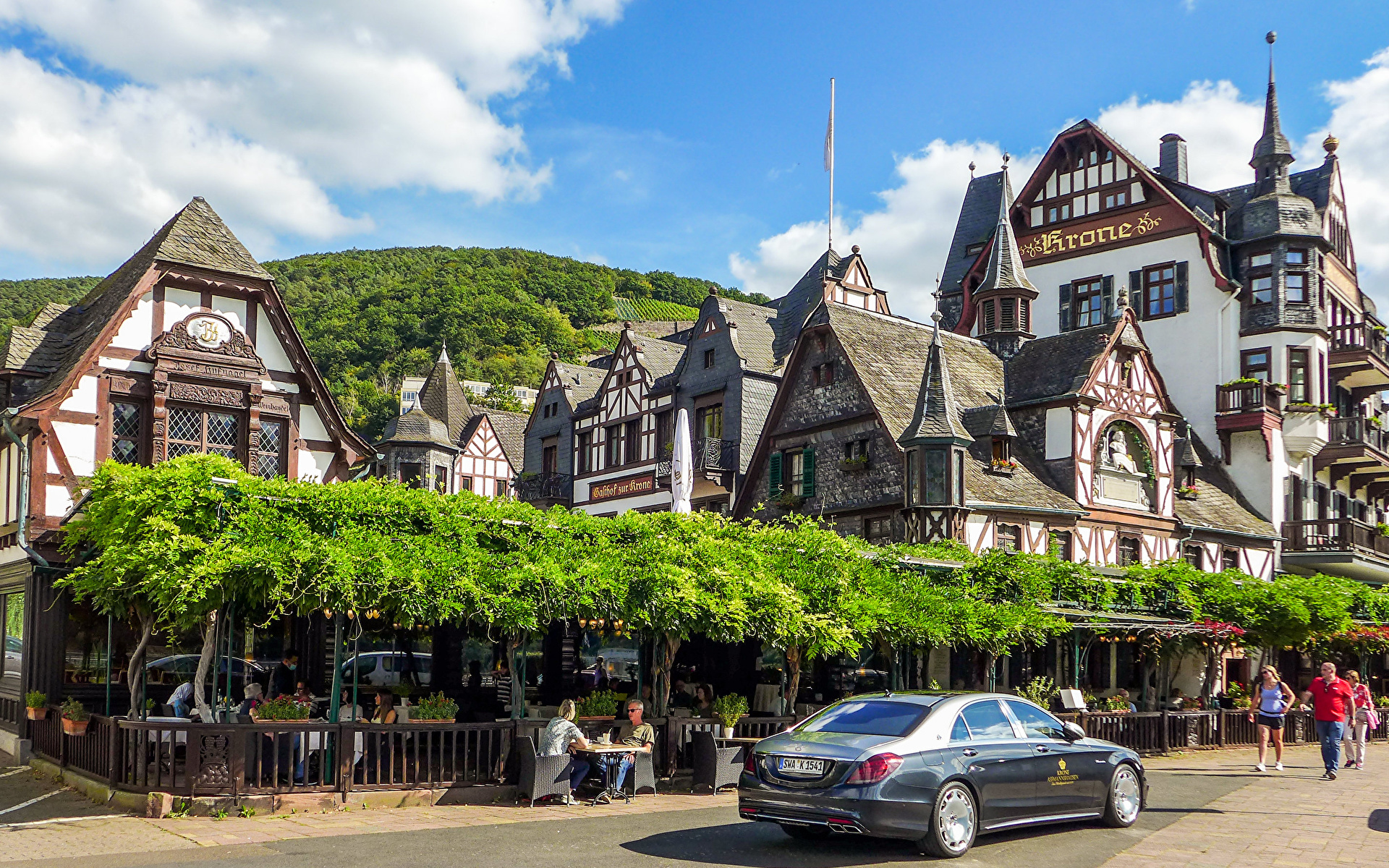 Обои для рабочего стола Германия Rüdesheim am Rhein 1920x1200