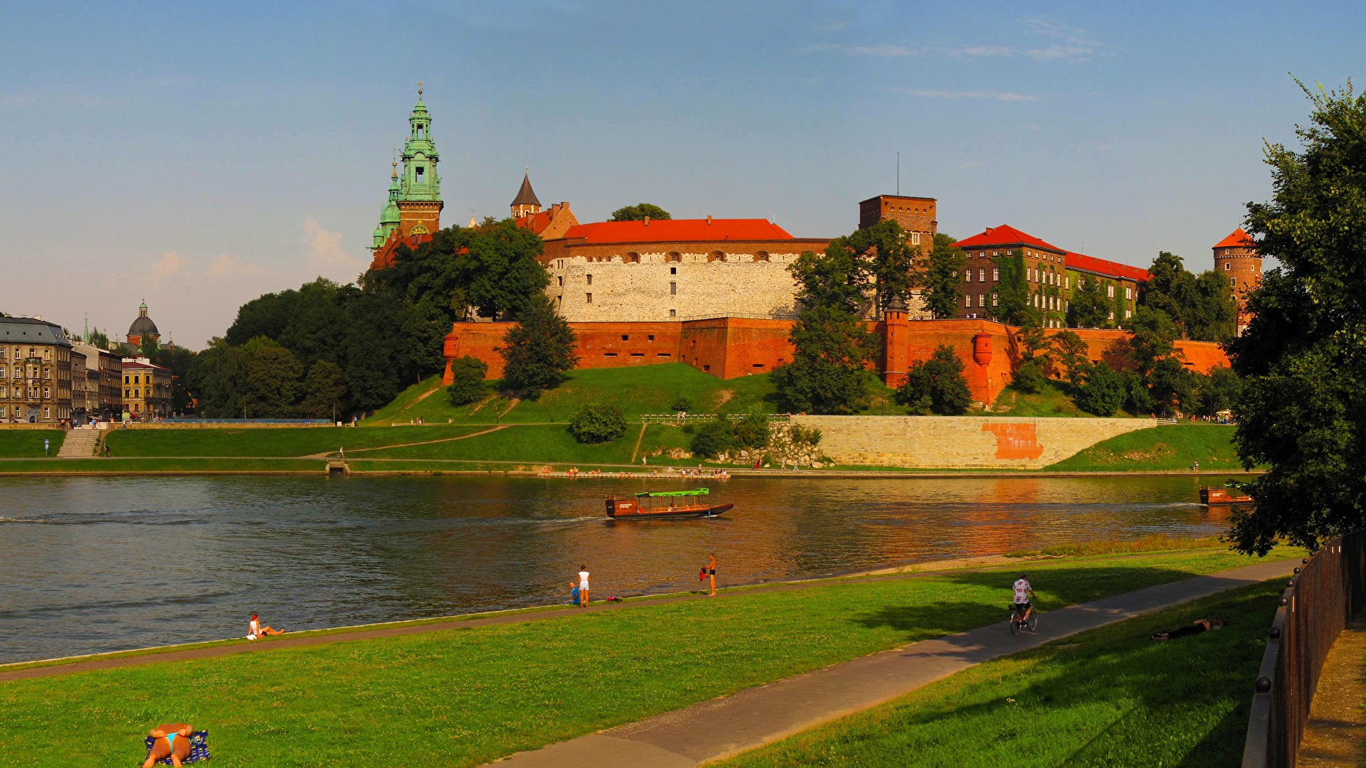 Desktop Wallpapers Krakow Poland Castles river Cities 1920x1080