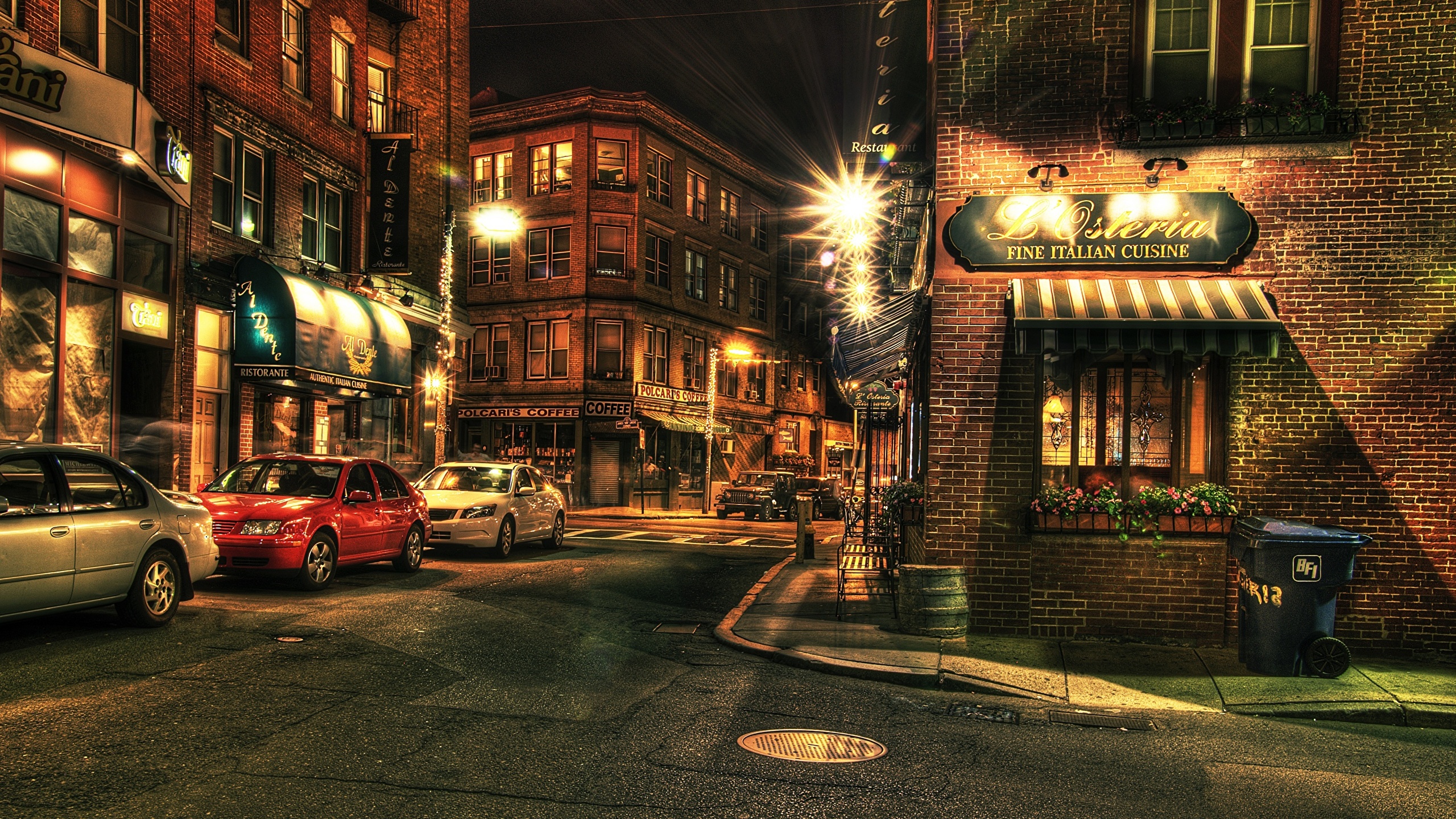 壁紙 2560x1440 住宅 アメリカ合衆国 ボストン Massachusetts ストリート 街灯 ハイダイナミックレンジ合成 都市 自動車 ダウンロード 写真