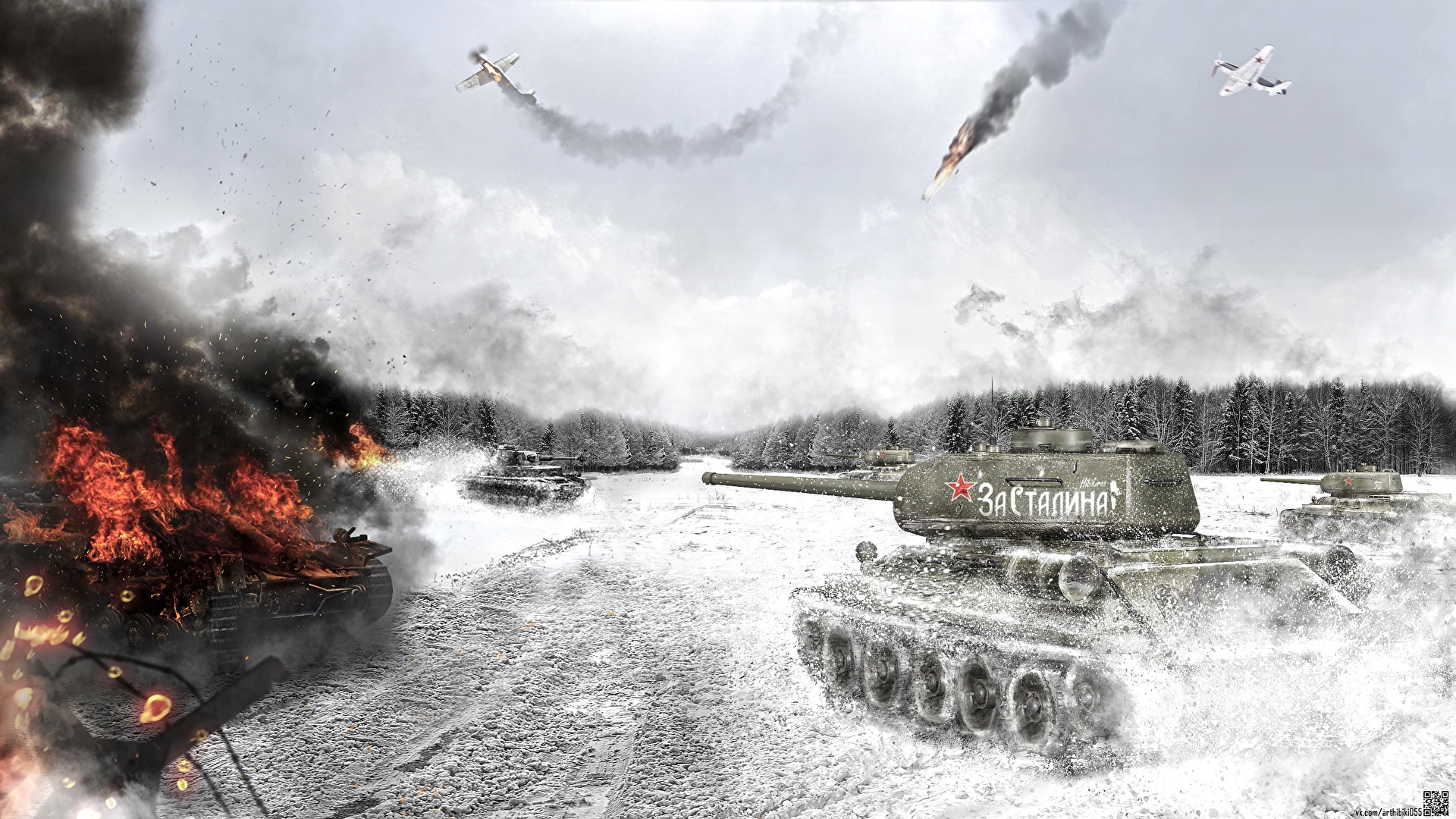 壁紙 19x1080 War Thunder 戦車 T 34 T 34 85 雪 ゲーム 陸軍 ダウンロード 写真