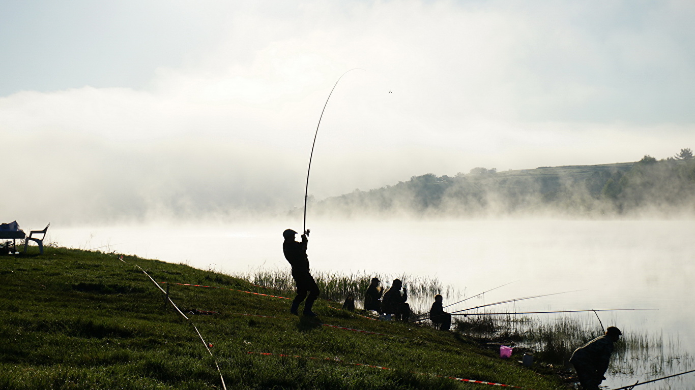 Images Fog Sport Fishing Rivers 1366x768