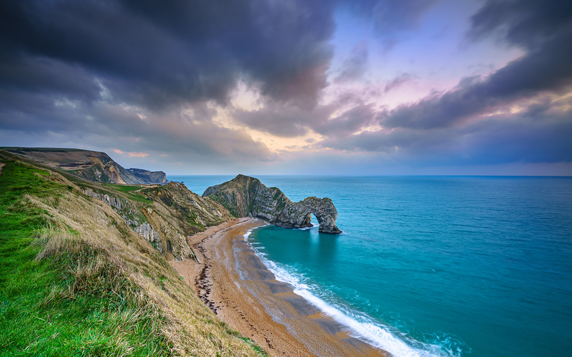 Coast of Dorset, UK, UK, beach, coast, sea, meadow, flowers HD wallpaper |  Pxfuel