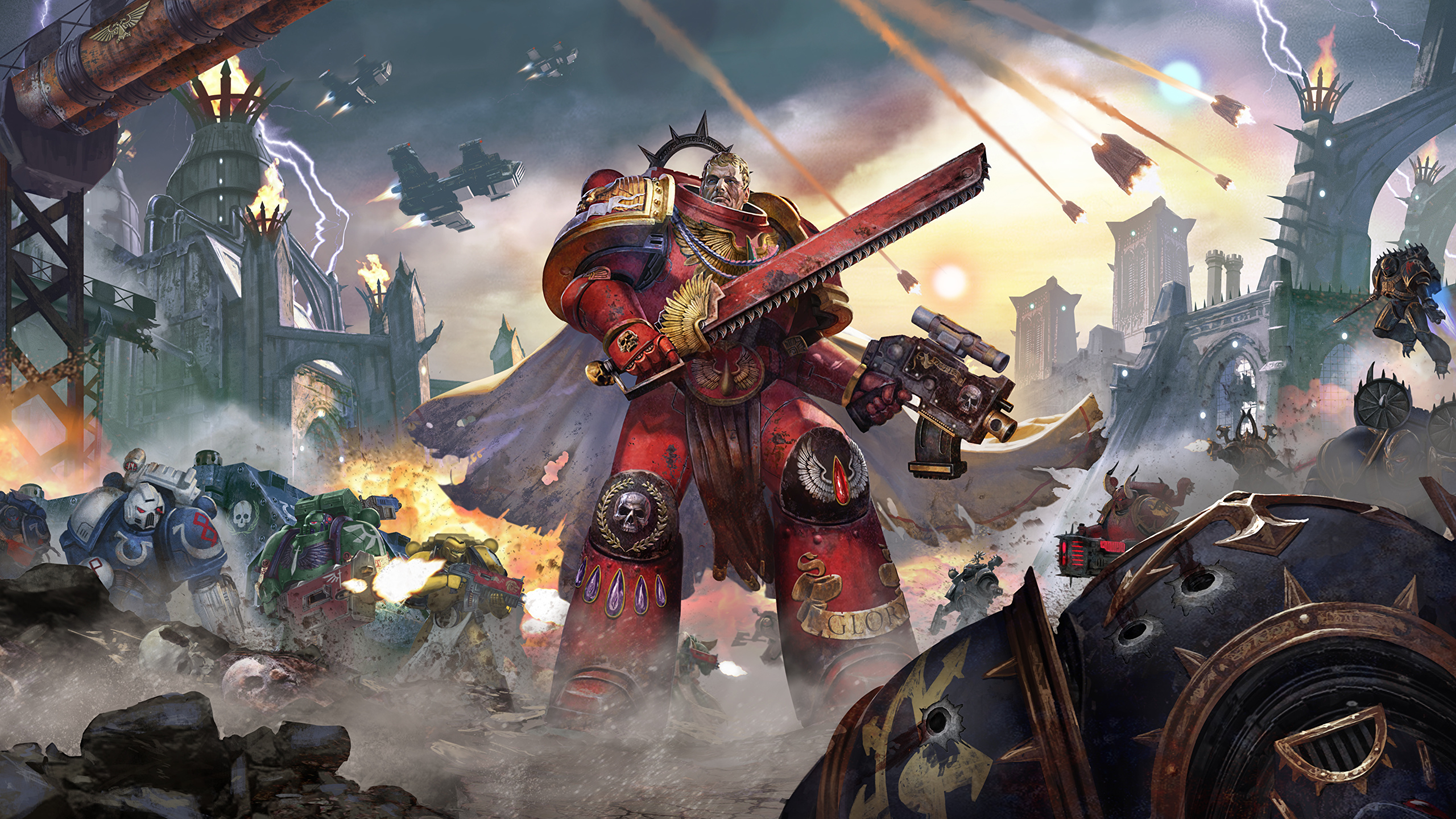 Photos Warhammer 40000 armour warrior Eternal Crusade 2560x1440