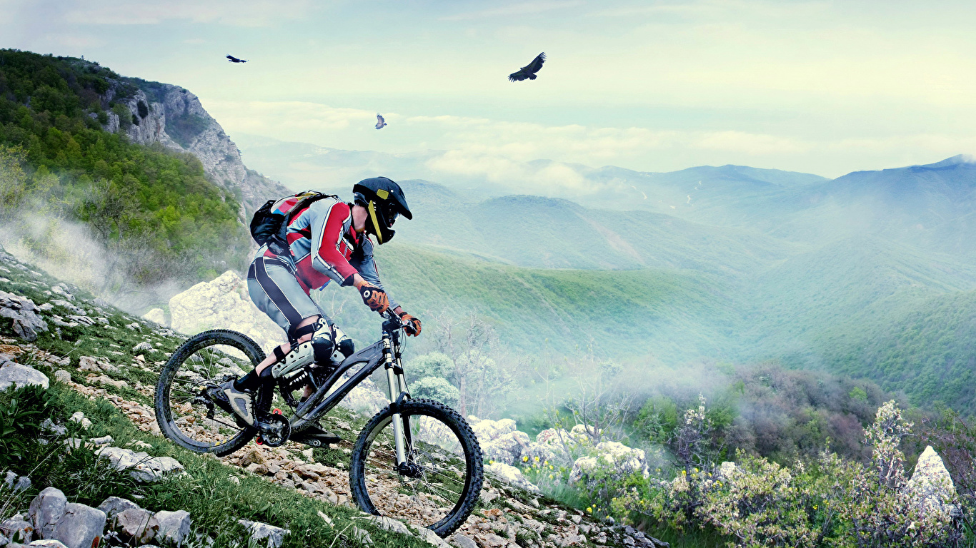 壁紙 1366x768 山 自転車 スポーツ ダウンロード 写真