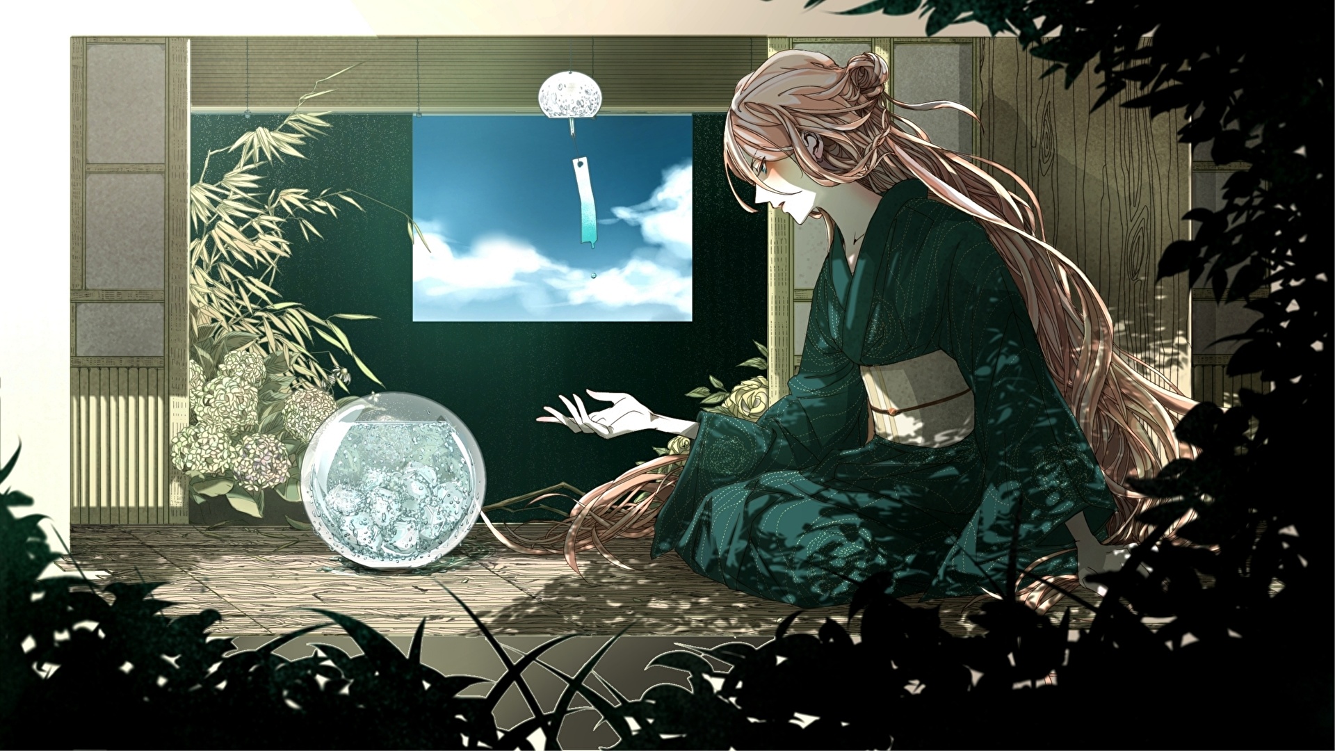Desktop Wallpapers Vocaloid Rakeru Fleedo Ia Kimono Anime 19x1080