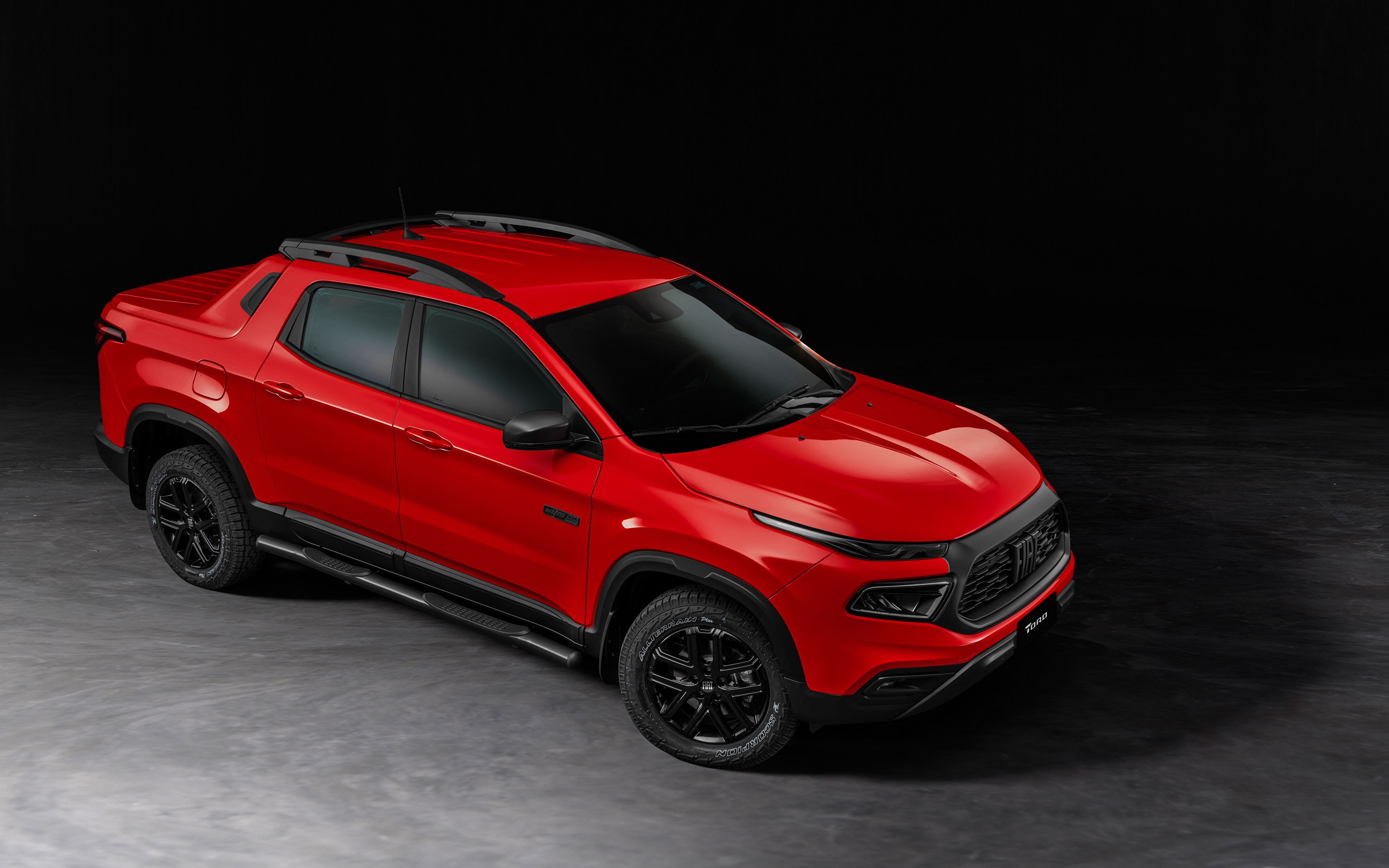 Foton Fiat Toro Ultra (226), 2021 Pickup Röd Bilar Metallisk 3840x2400 bil automobil