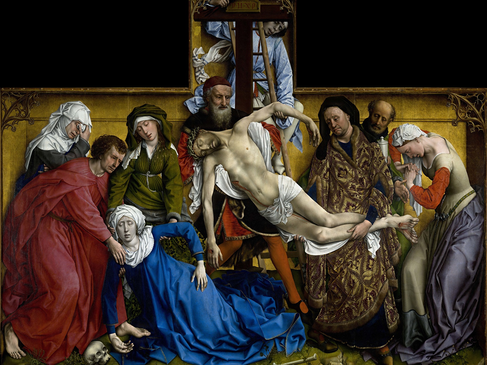 1600x1200 Pintura Rogier van der Weyden, Descent from the Cross Cruz