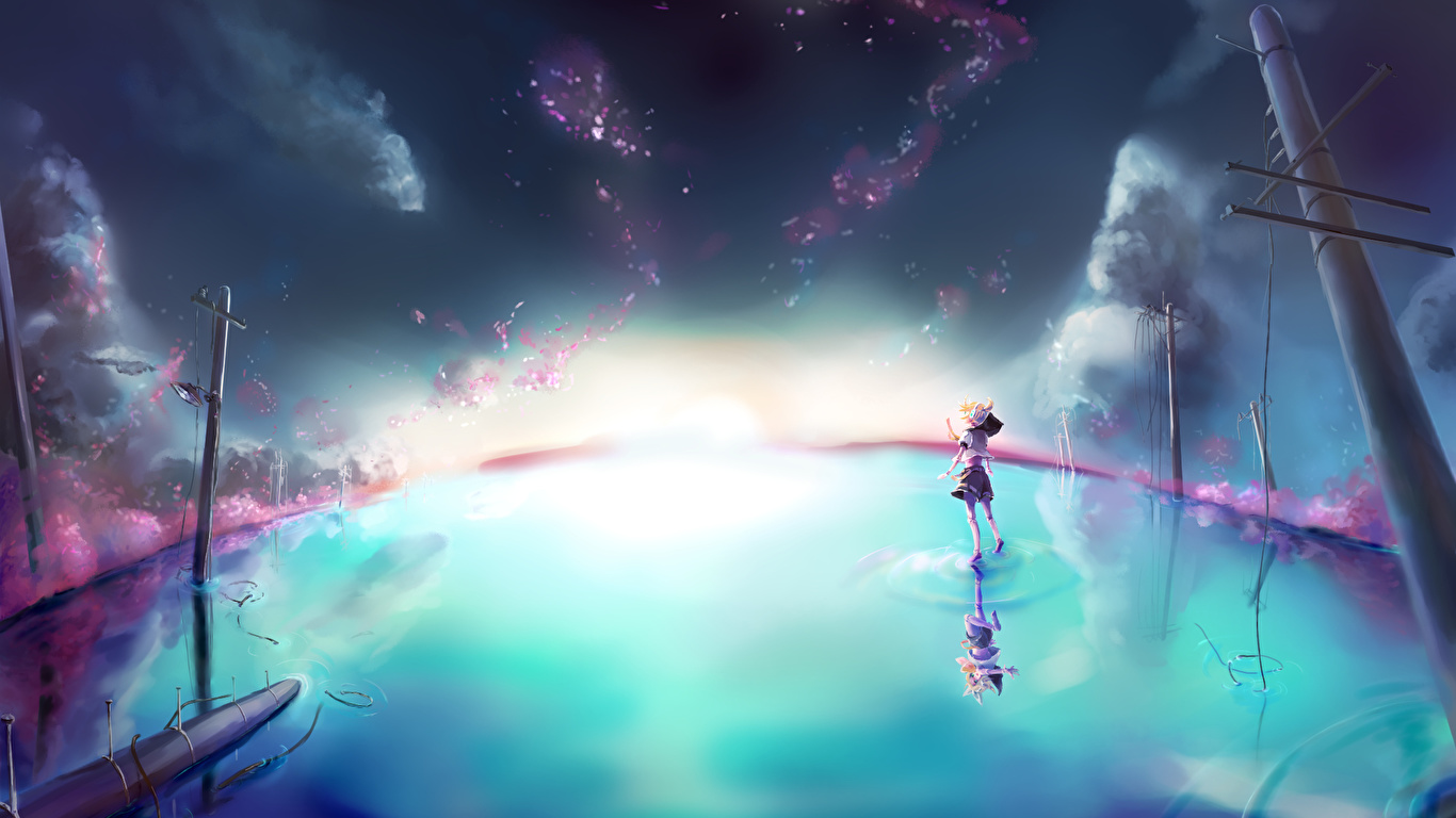 Image Vocaloid Anime Fantastic World 1366x768