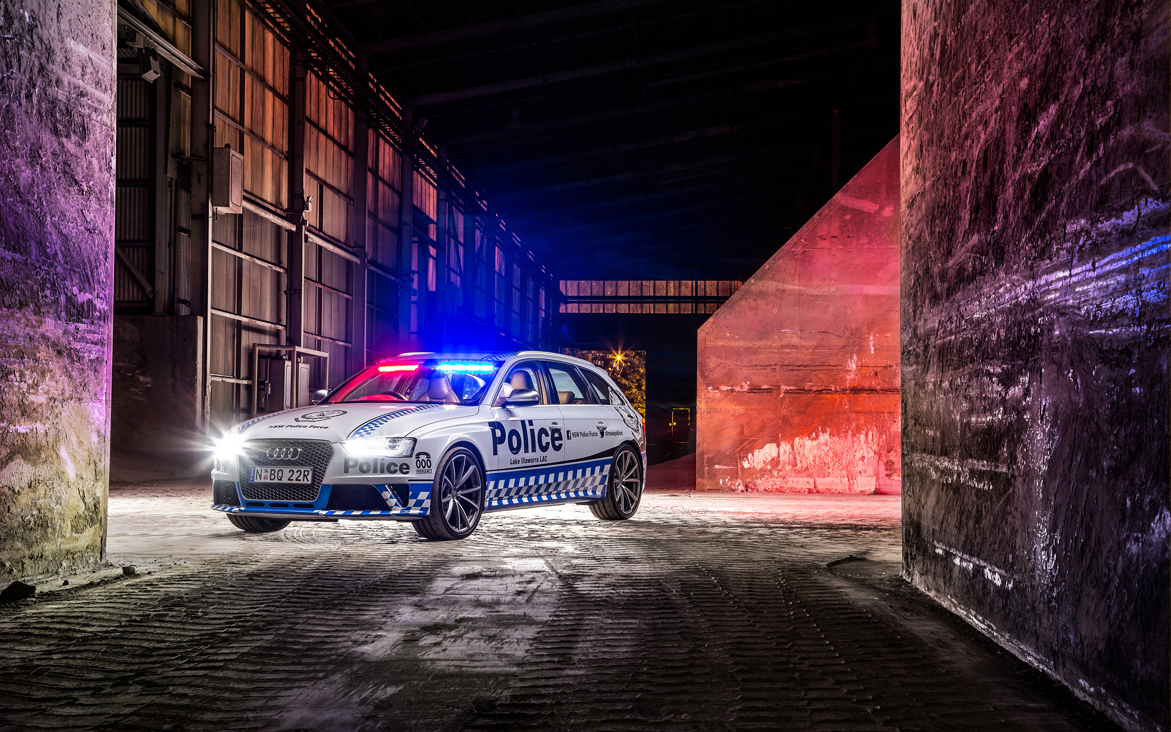 Images Audi Police Station wagon RS 4 Avant 2015 Cars 3840x2400
