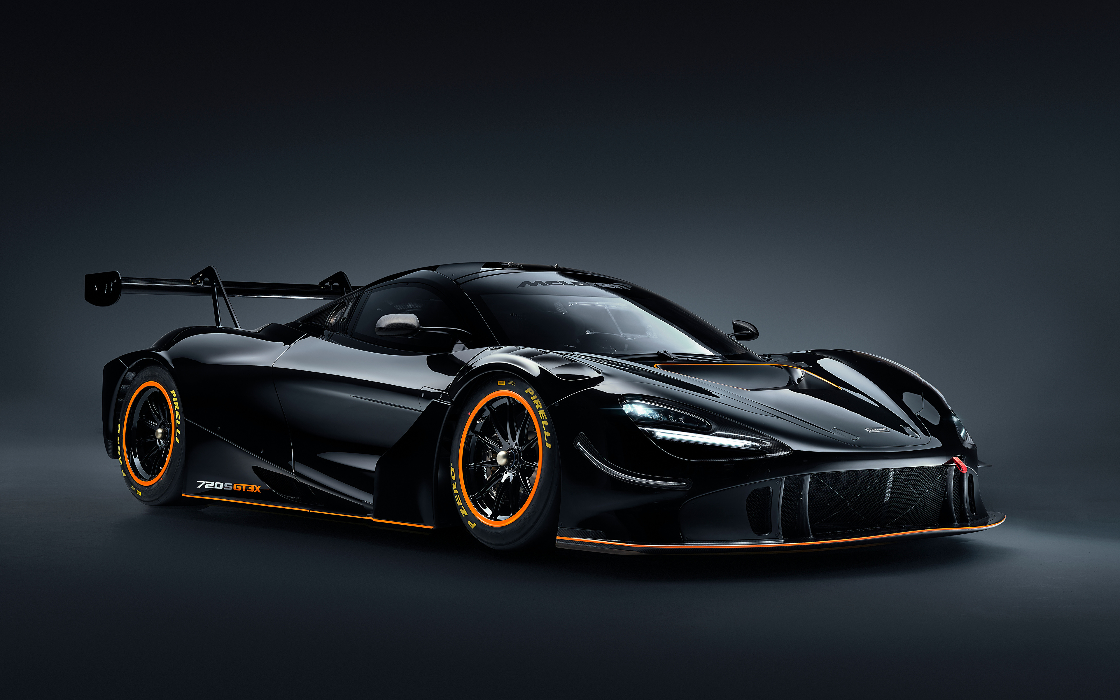 zdjęcie McLaren 720S GT3X, 2021 Czarny samochód Metaliczna 3840x2400 Samochody