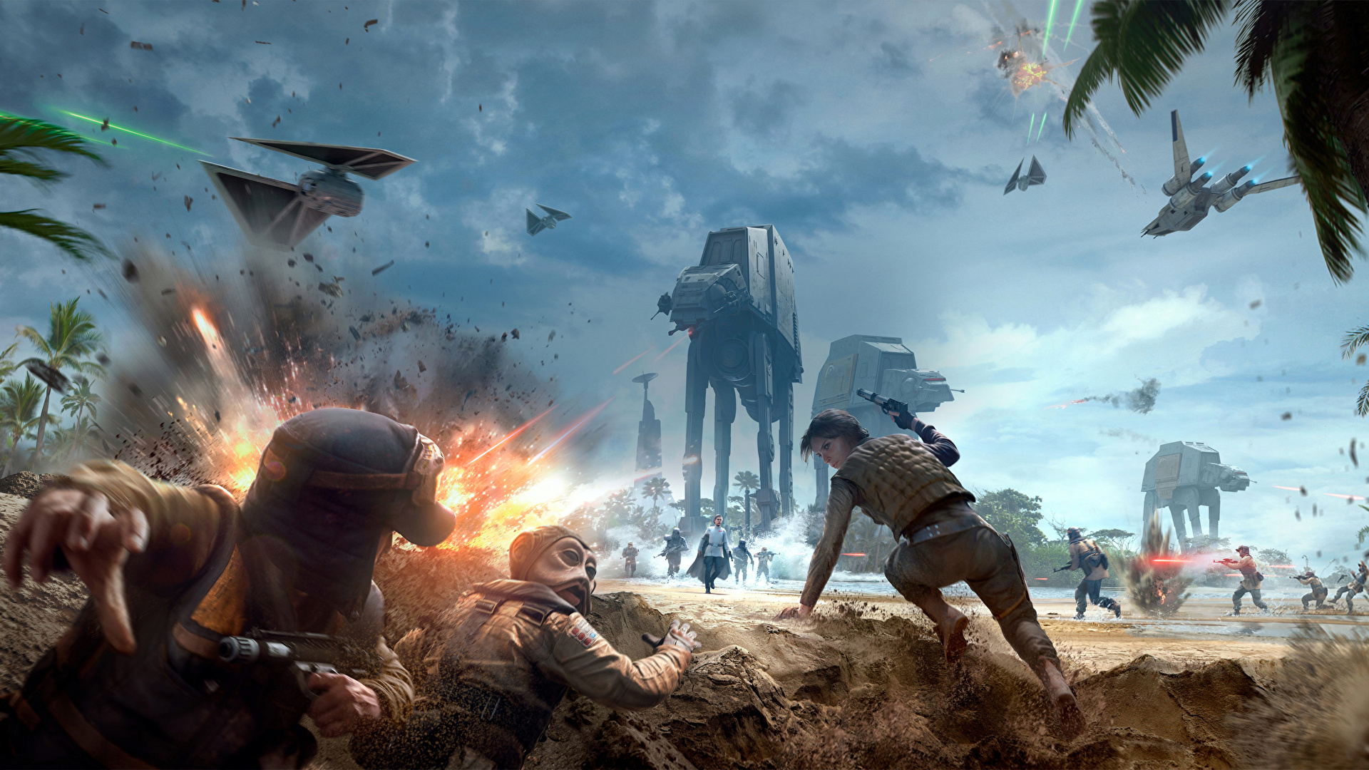 Pictures Star Wars Battlefront 2015 War Explosions 1920x1080