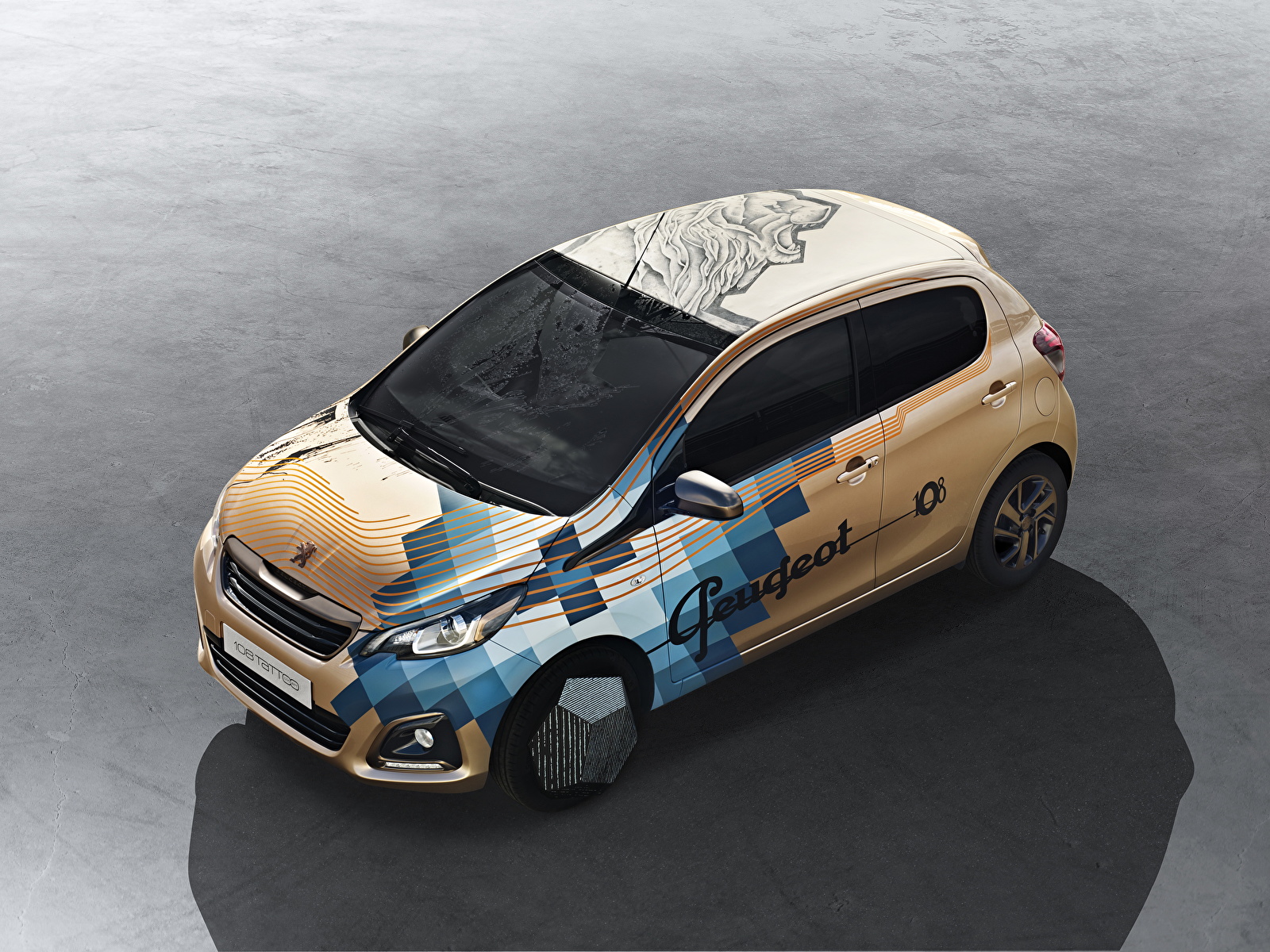 Картинки Peugeot Стайлинг 2014 108 Tattoo машины 1600x1200 Пежо Тюнинг авто машина Автомобили автомобиль