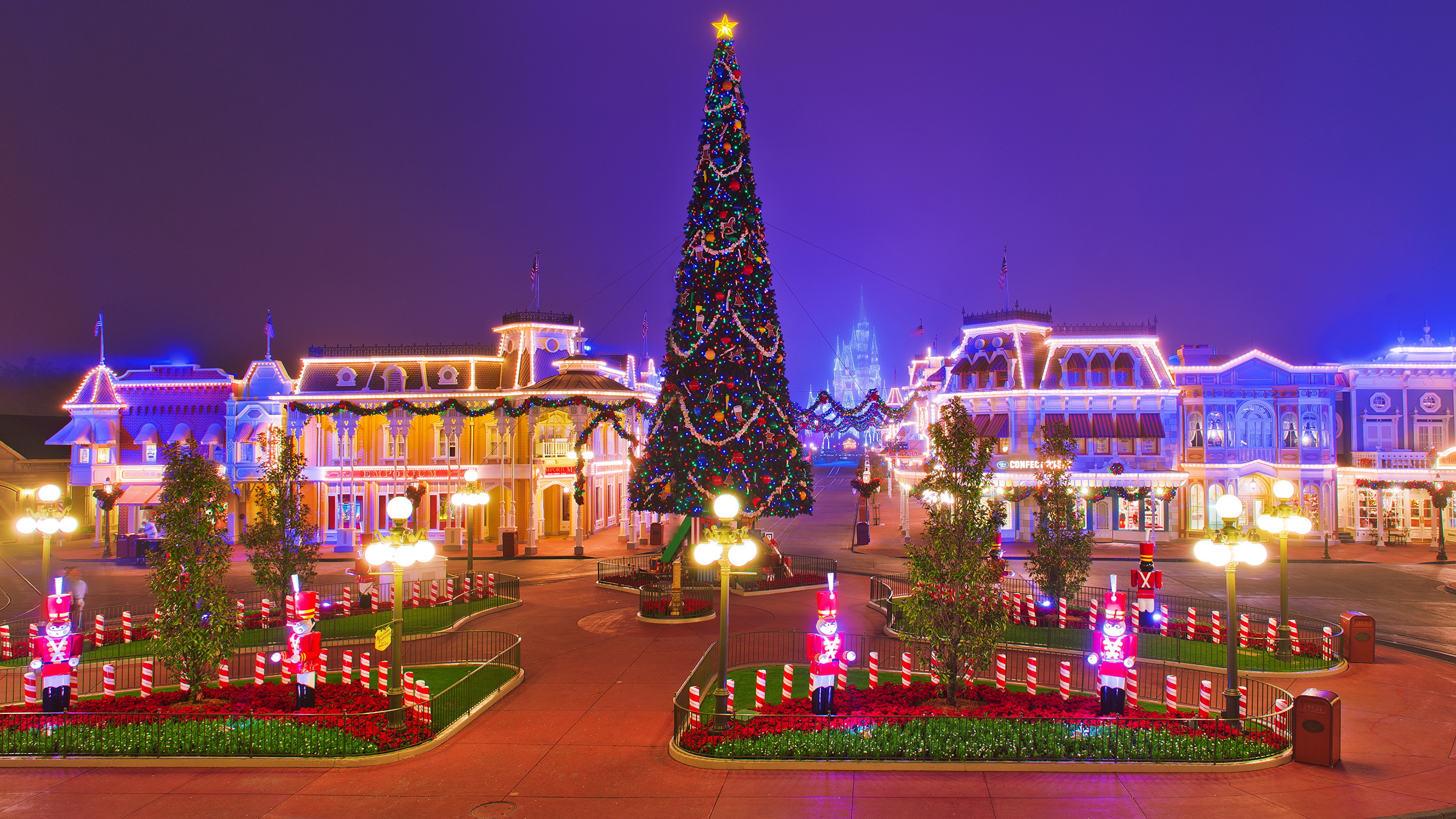 Image Anaheim California Disneyland USA Christmas HDRI New 3840x2160