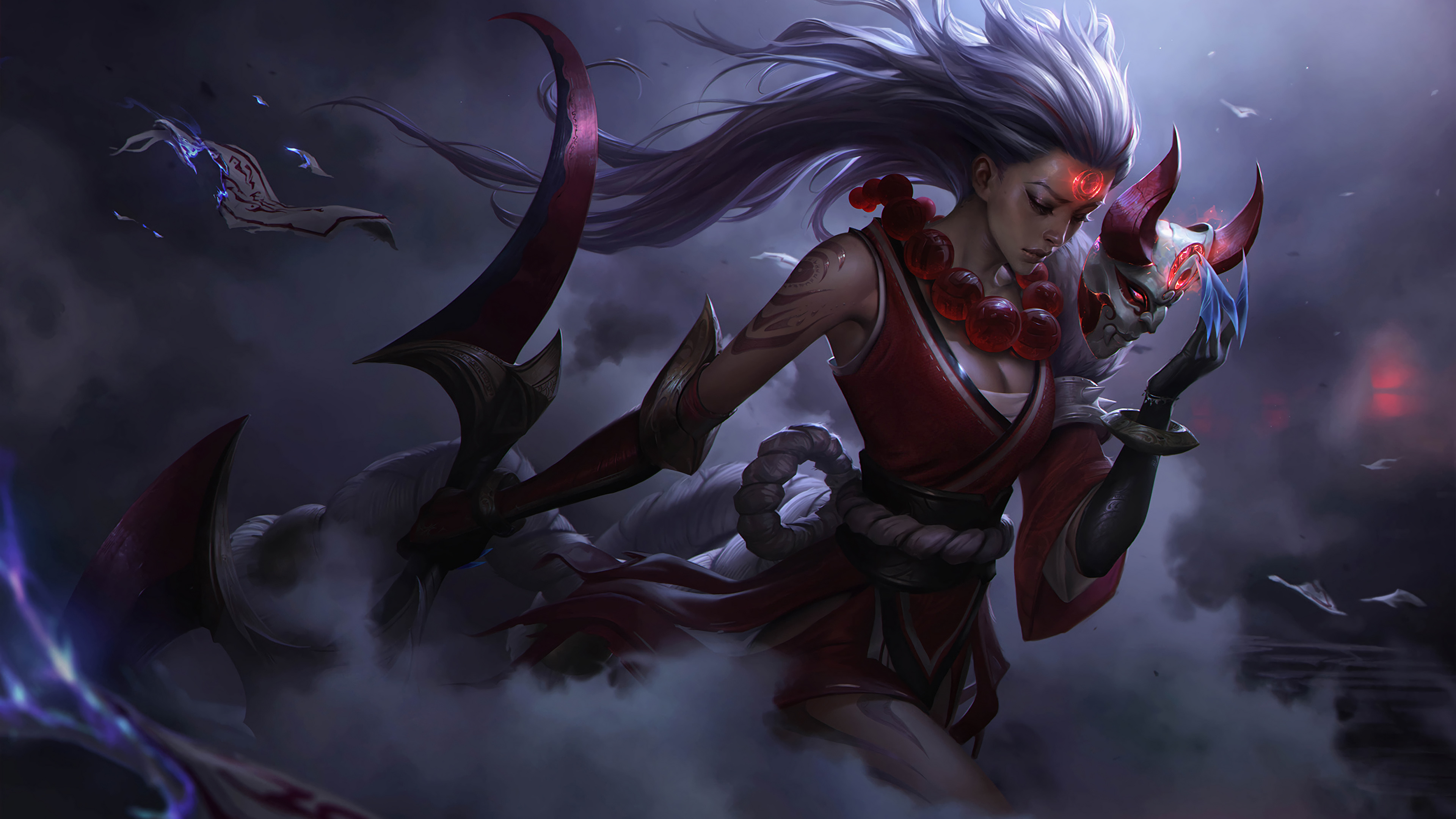 Картинка League of Legends воин Blood Moon Diana 3840x2160