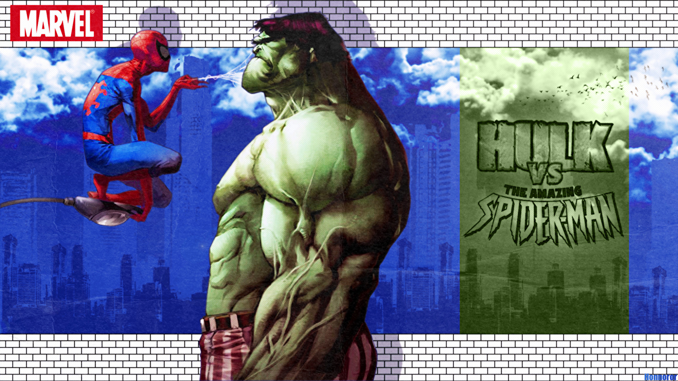 hulk vs spiderman wallpaper