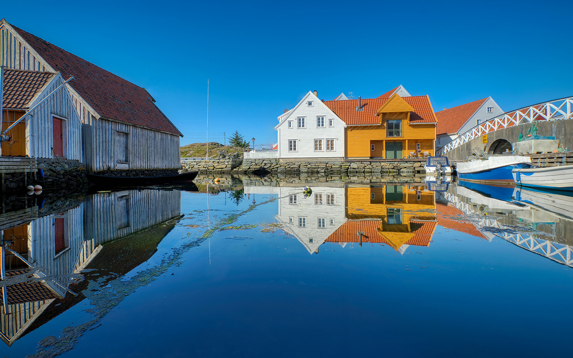 Image Norway Skudeneshavn Rogaland Reflection Water 19x10