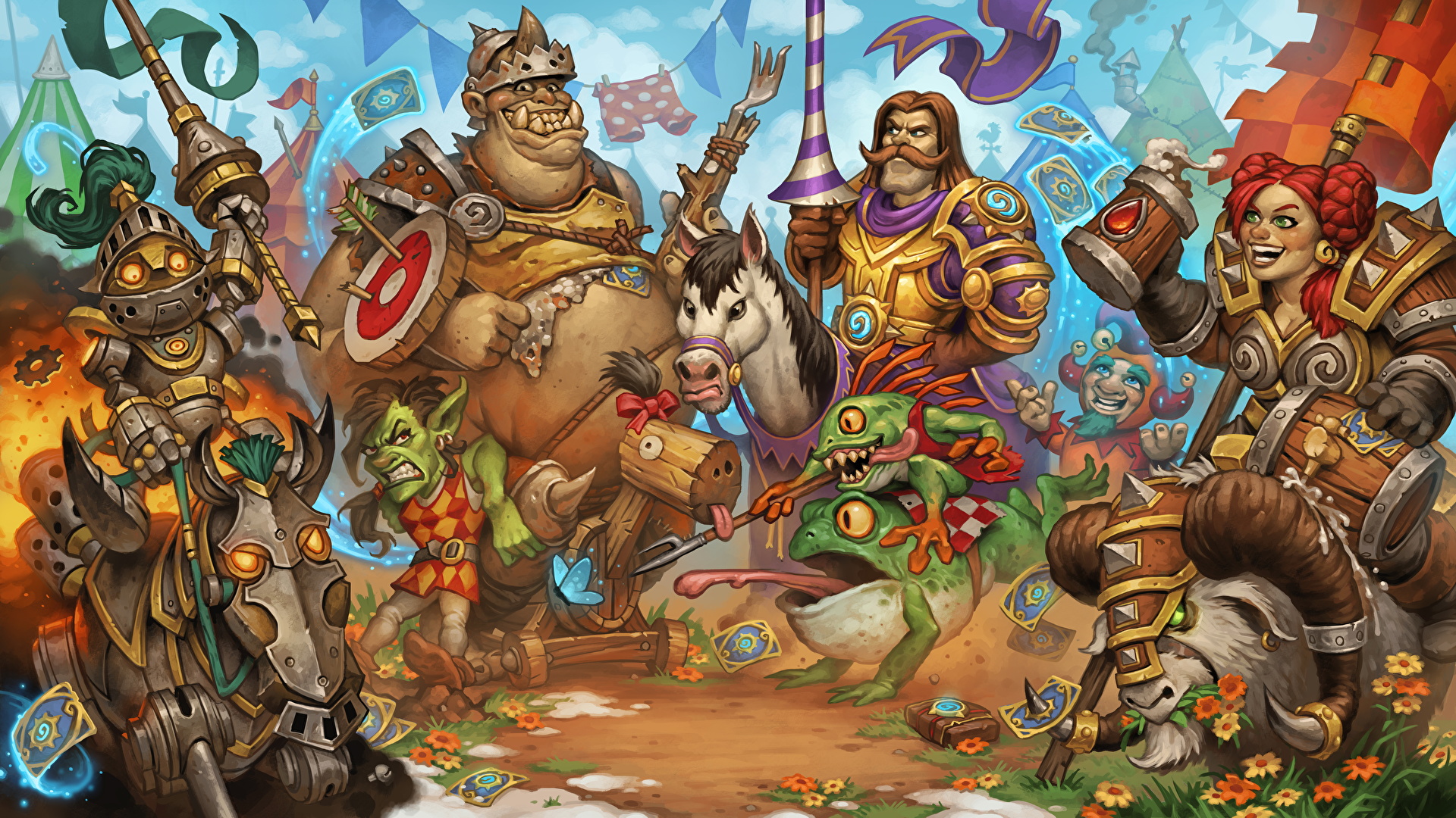 壁紙 19x1080 Hearthstone Heroes Of Warcraft ウォリアーズ 馬 オーク The Grand Tournament 鎧 ゲーム ファンタジー ダウンロード 写真
