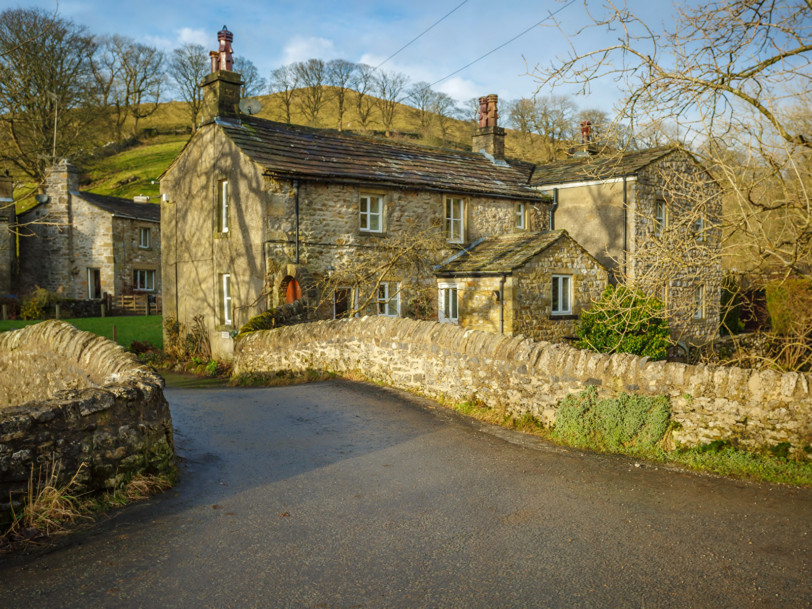 Pictures England Kettlewell Roads Fence Cities Building 1600x1200