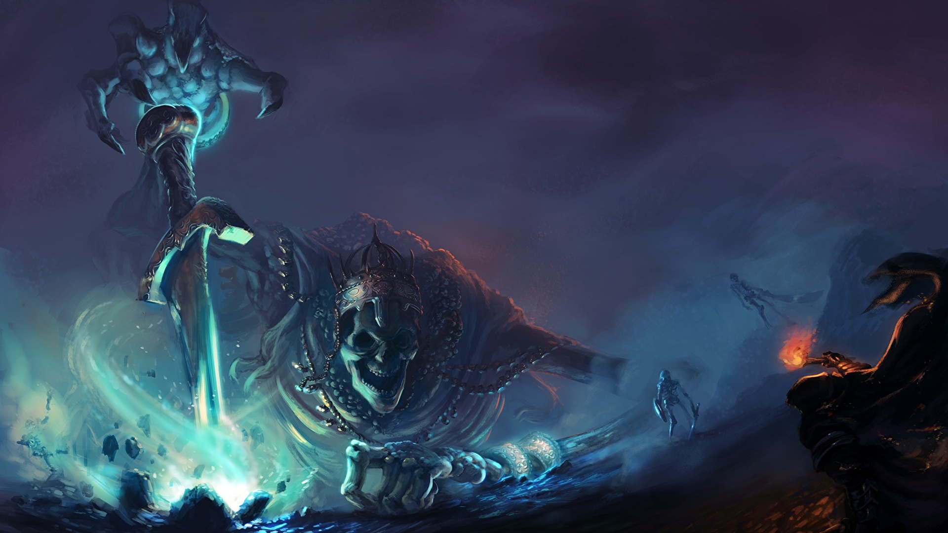 Image Dark Souls 3 Swords Undead Fan Art Fantasy Skeleton 19x1080
