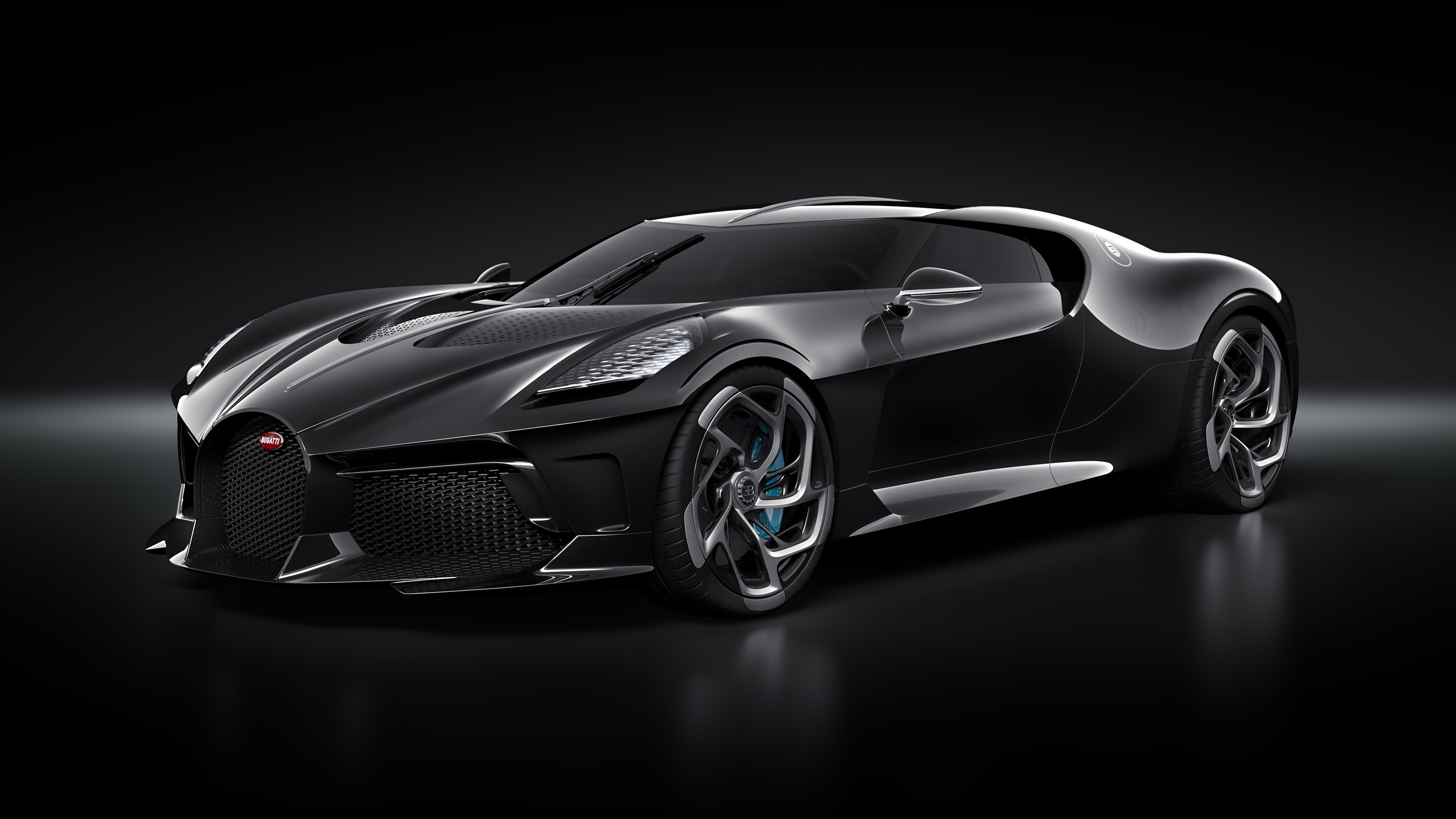 Картинки BUGATTI La Voiture Noire черная Автомобили на 3840x2160