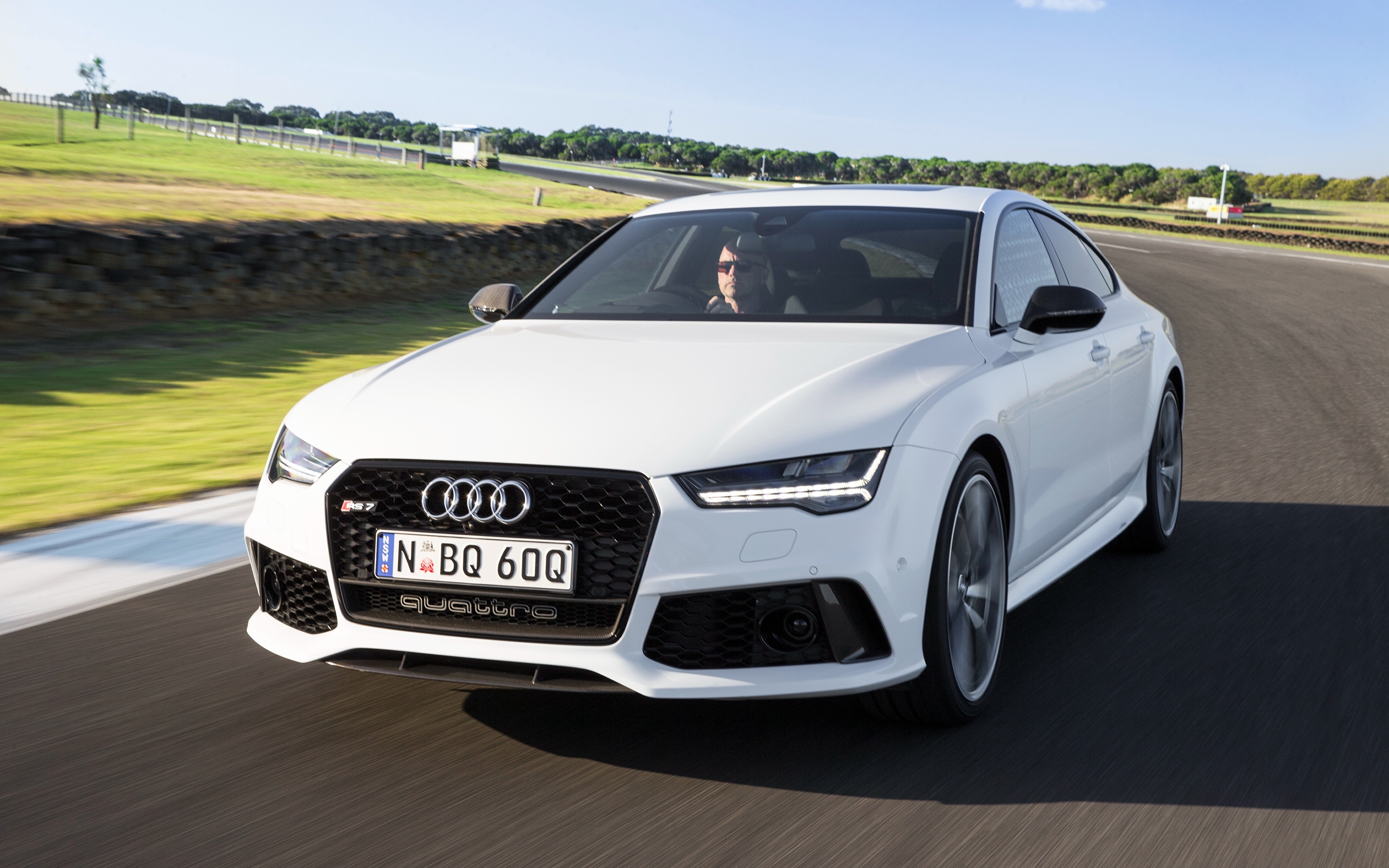 Картинки Audi RS 7 Sportback performance белая авто 3840x2400