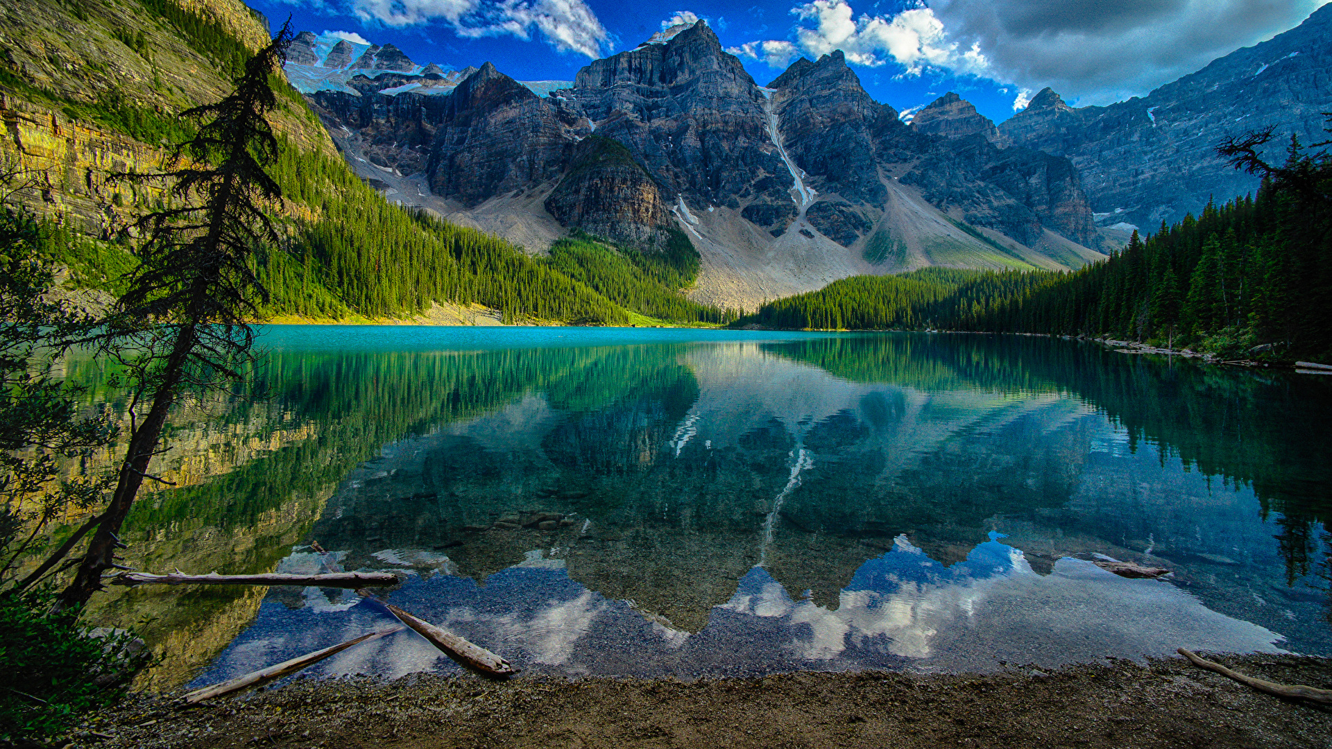 Desktop Hintergrundbilder Banff Kanada Lake Moraine Natur 19x1080