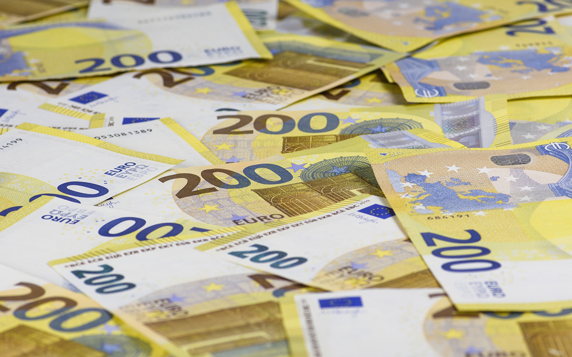 1920x1200 Euro Dinero Papel moneda Muchas 200 Billete