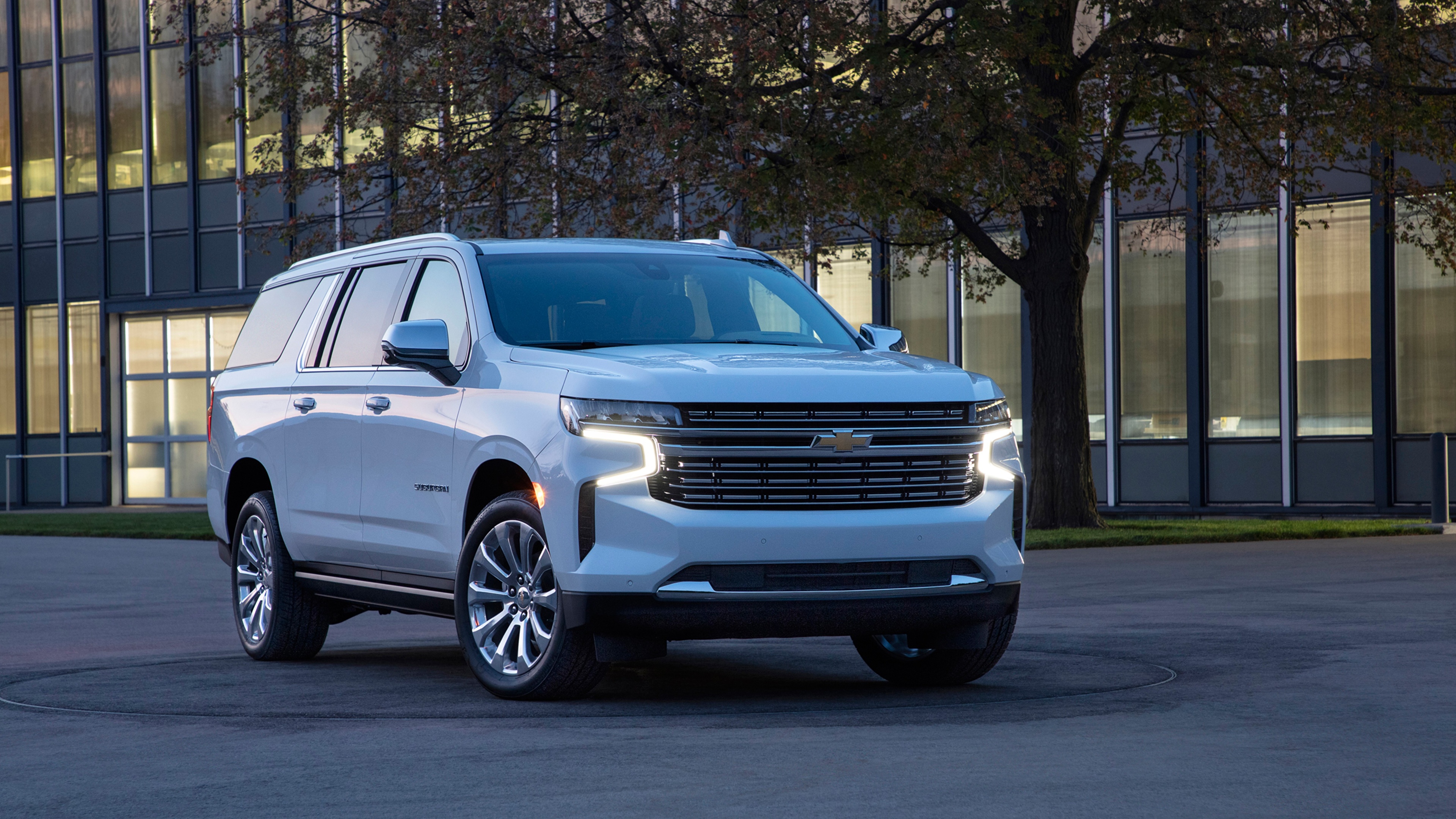 Picture Chevrolet Suv Suburban White Cars Front 3840x2160