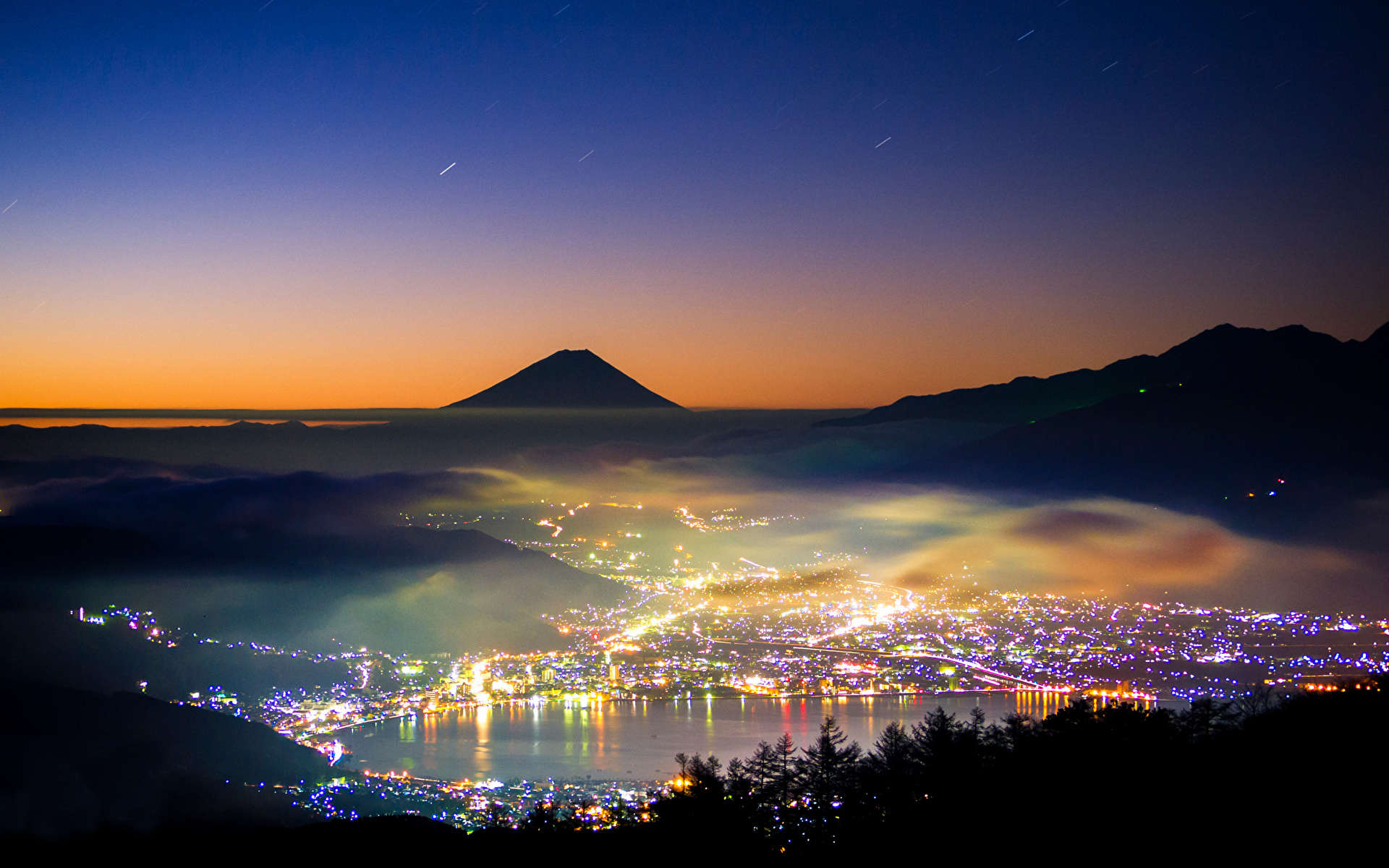  Wallpaper  Mount Fuji Japan  Volcano  Honshu Nature Night 