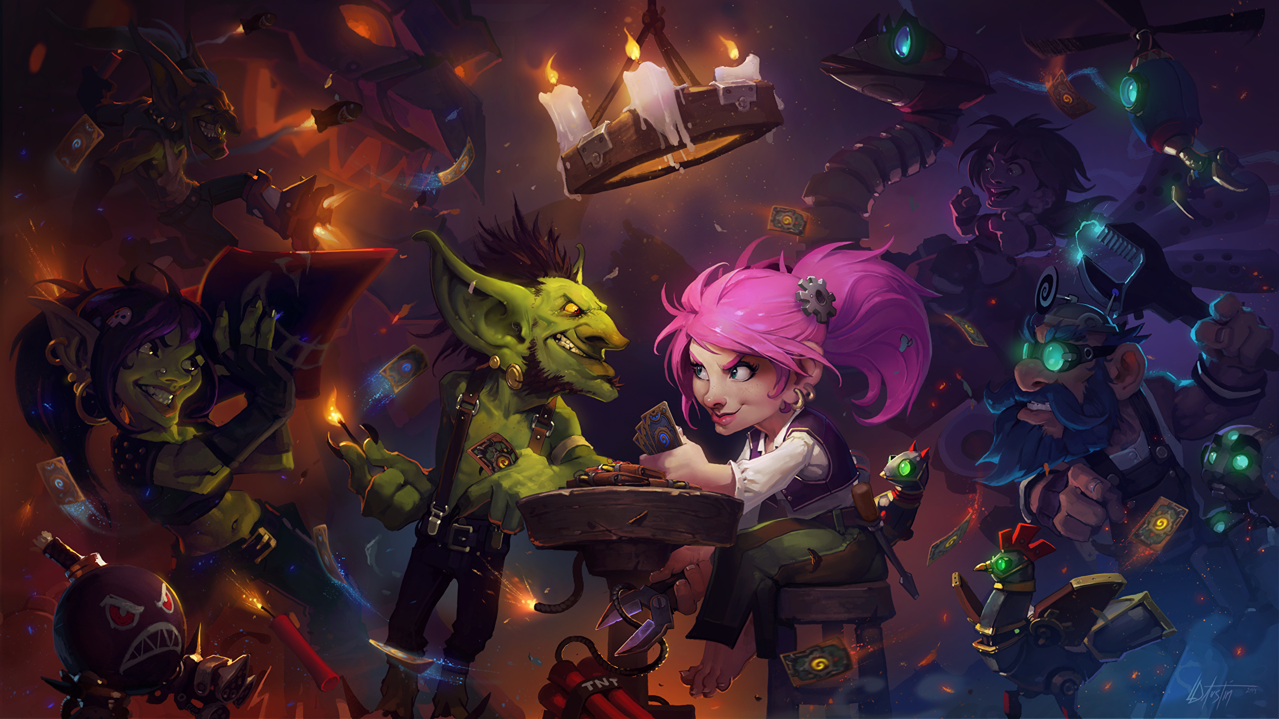 壁紙 2560x1440 Hearthstone Heroes Of Warcraft ドワーフ キャンドル ゴブリン Goblins Vs Gnomes ゲーム ファンタジー ダウンロード 写真