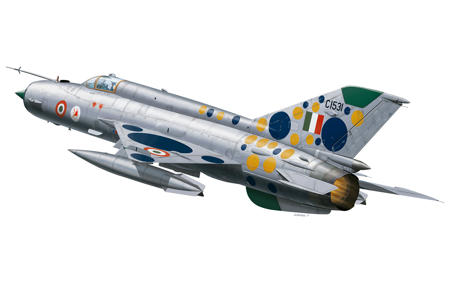 1920x1200 Aviãos Desenhado MiG-21 Aviação