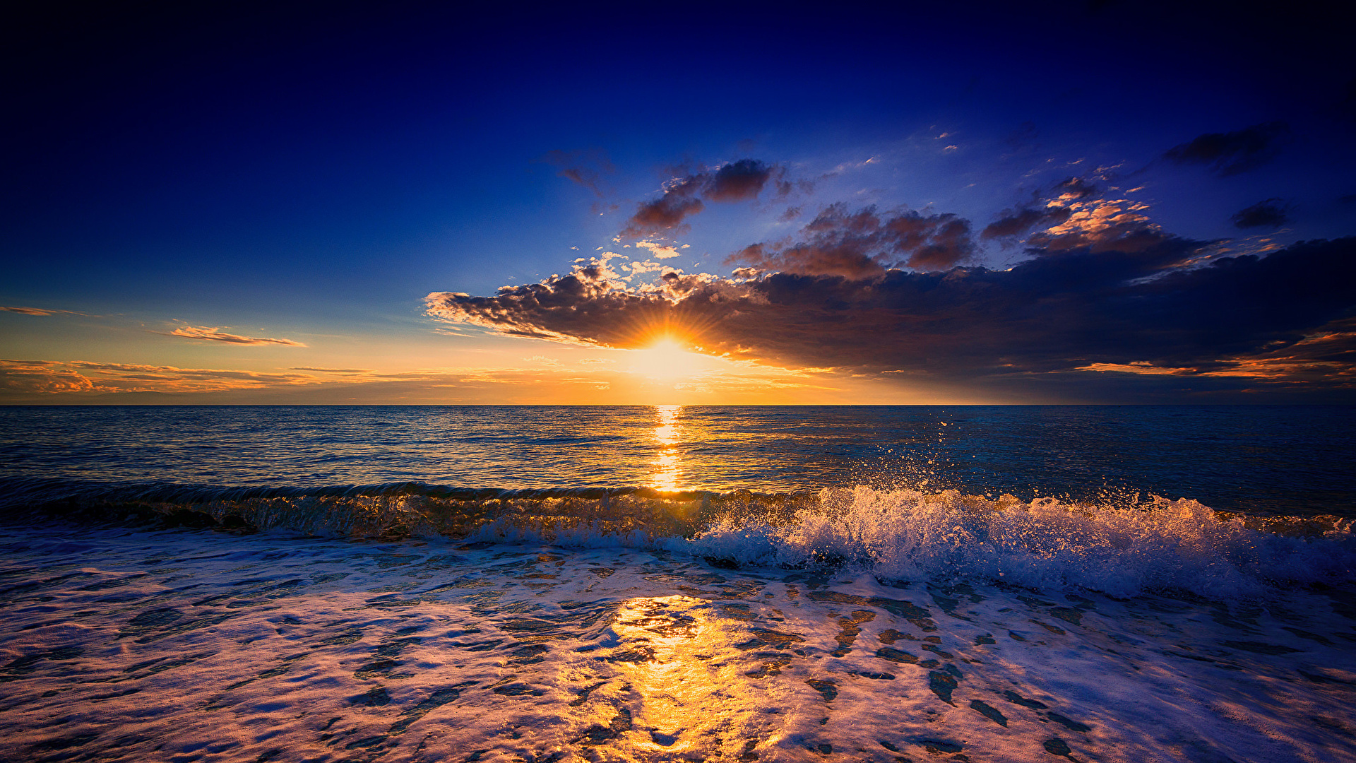 Desktop Wallpapers Sea Nature Sky Sunrises and sunsets 1920x1080