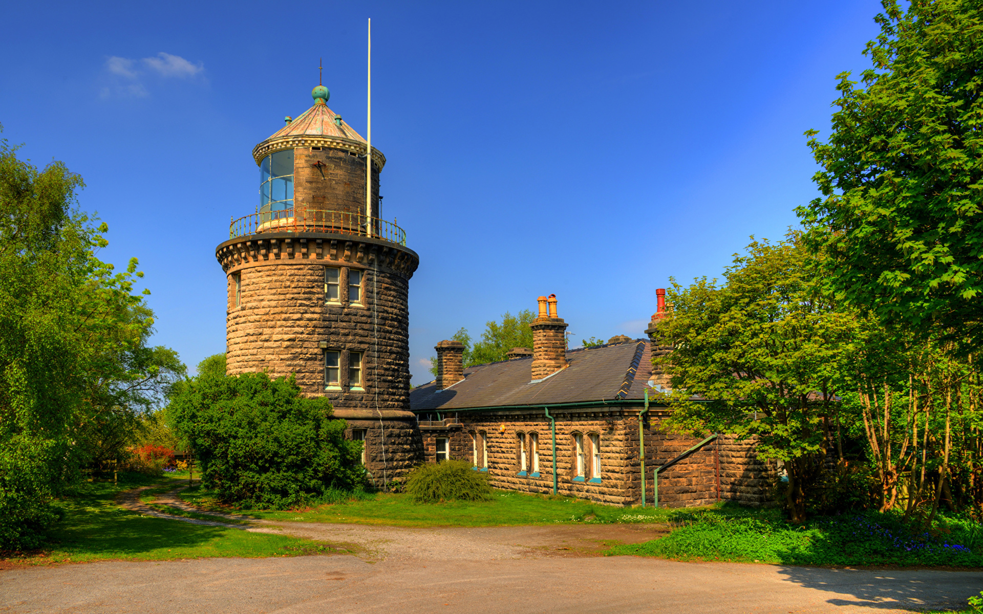 Фотографии Англия Bidston Lighthouse Маяки Природа Дома 1920x1200