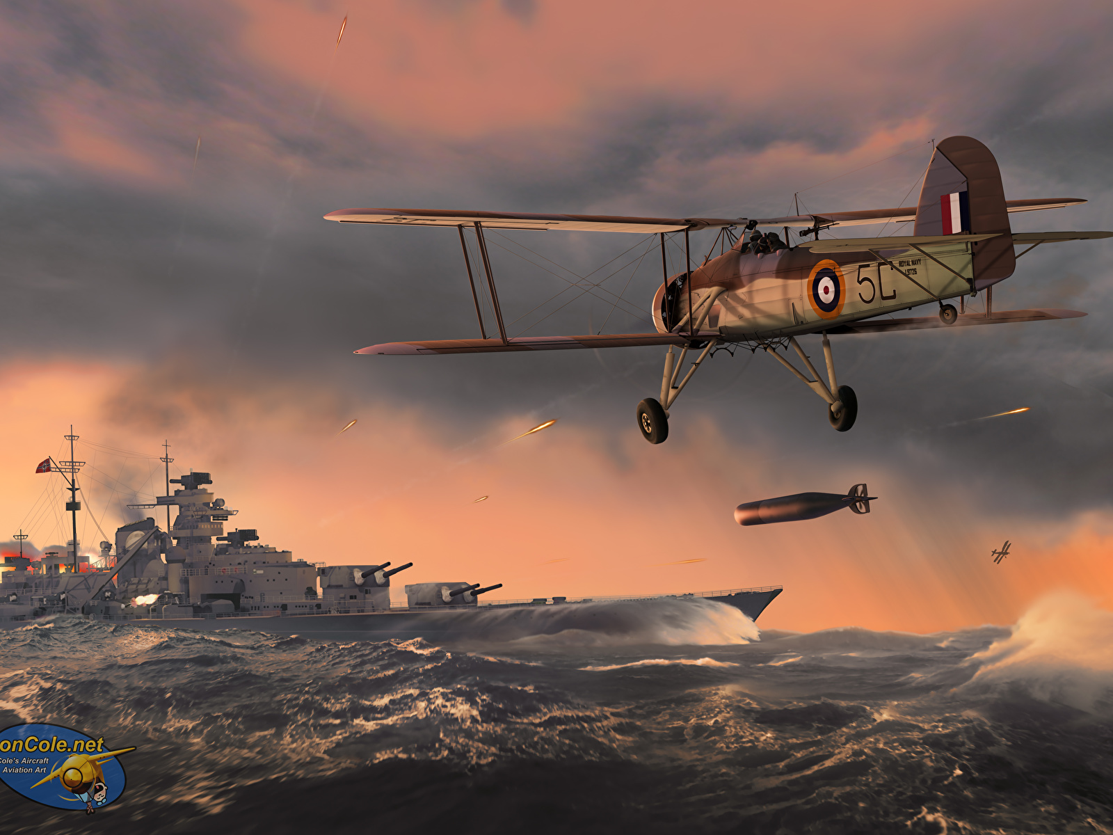 Desktop Hintergrundbilder Flugzeuge Sink The Bismarck 1600x1200