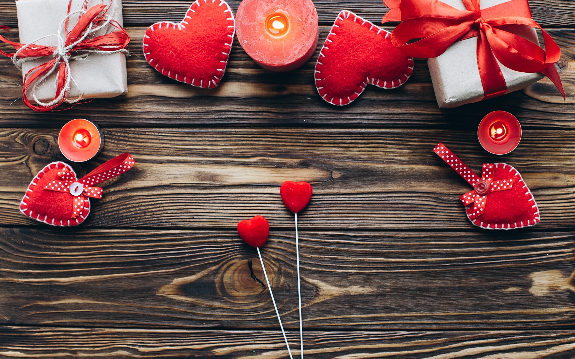 Photos Valentine's Day Heart present Candles Template 1920x1200