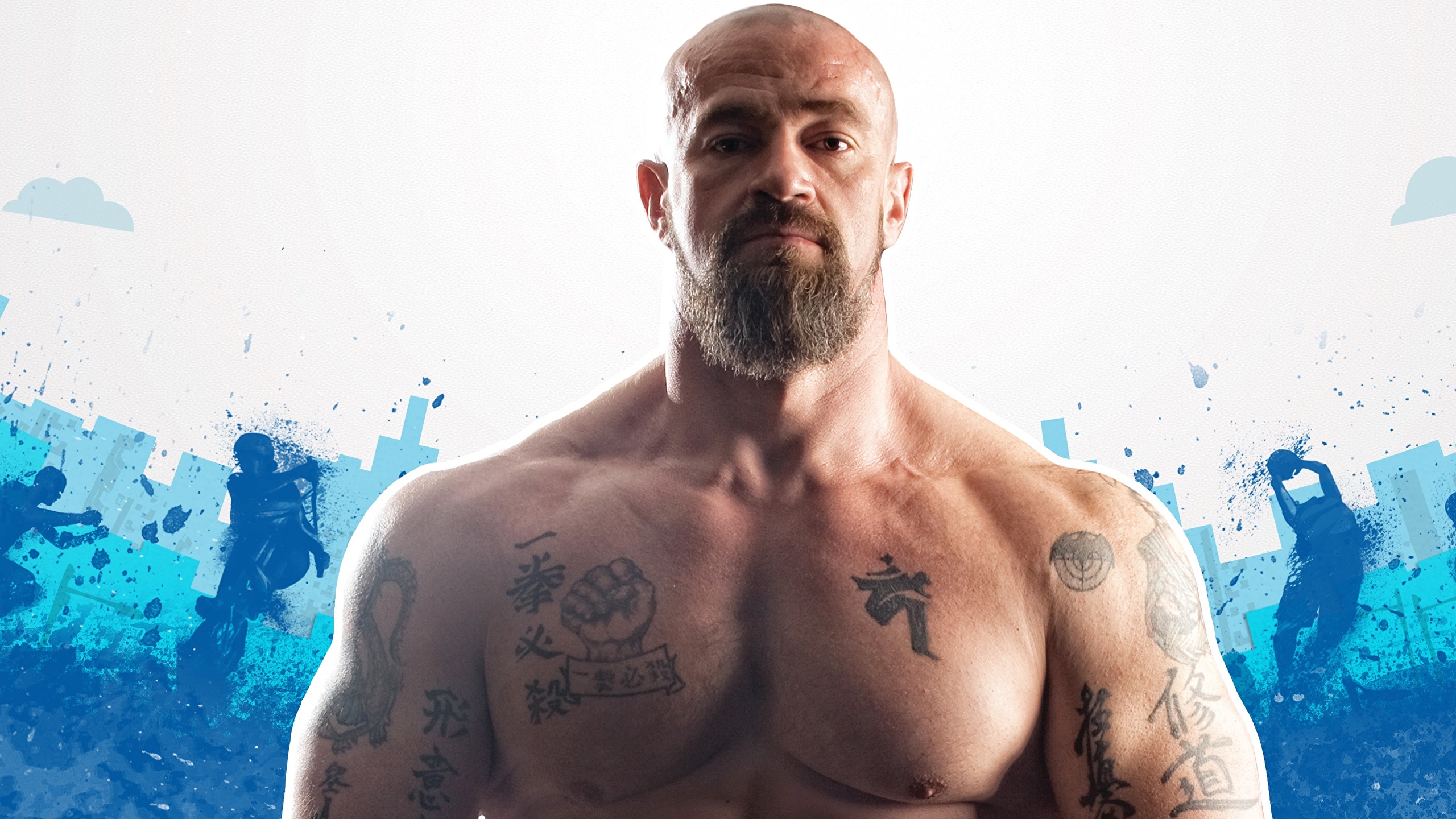 Images Tattoos Men Muscle Sergey Badyuk beards 2560x1440