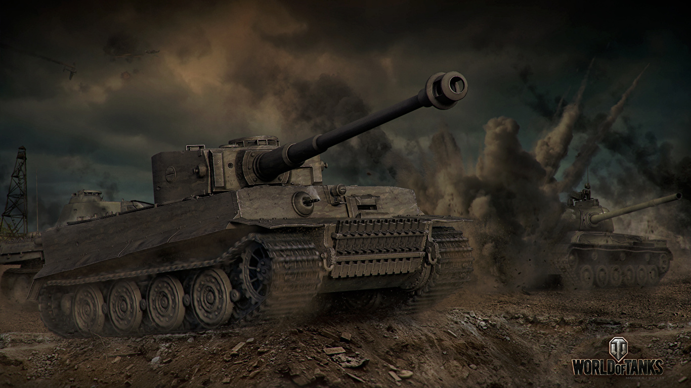 Photo WOT tank Tiger Games 1366x768