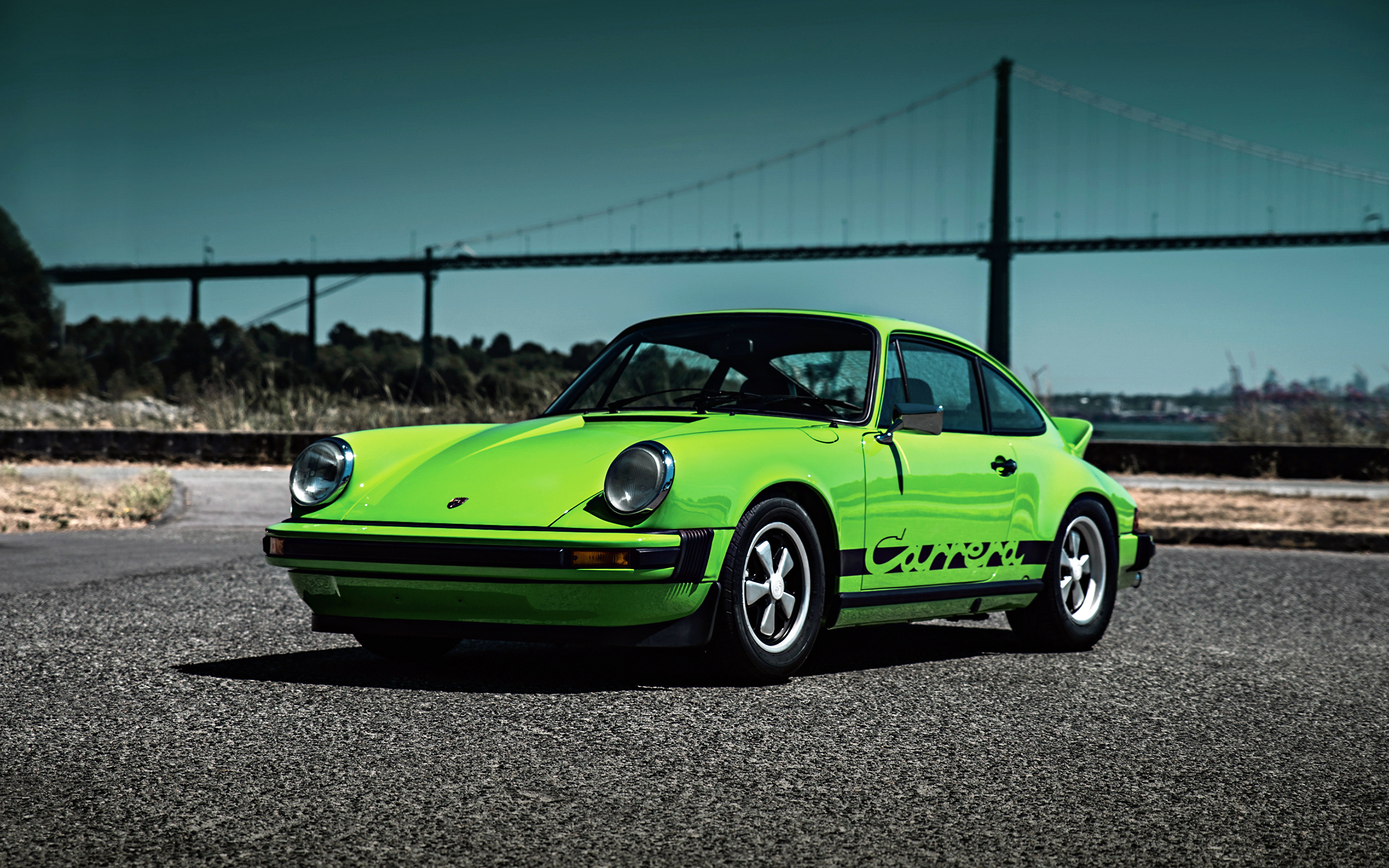 Фотография Porsche 1974 911 Carrera Coupe Салатовый авто 3840x2400