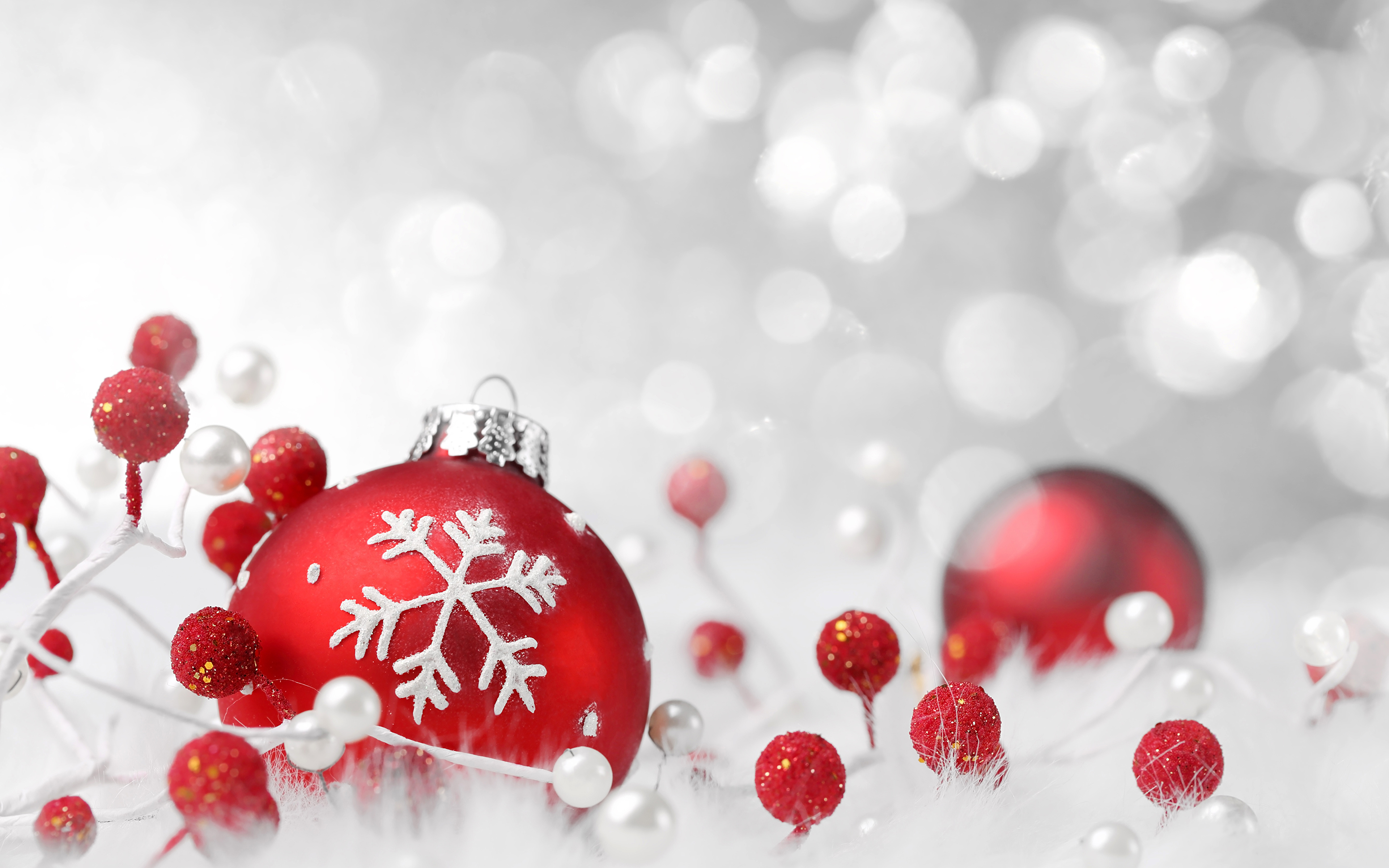 Desktop Wallpapers Christmas Snow Balls Holidays 3840x2400