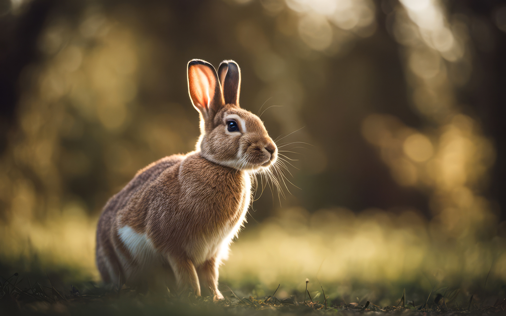 Wallpaper Rabbits Bokeh animal Closeup 1920x1200