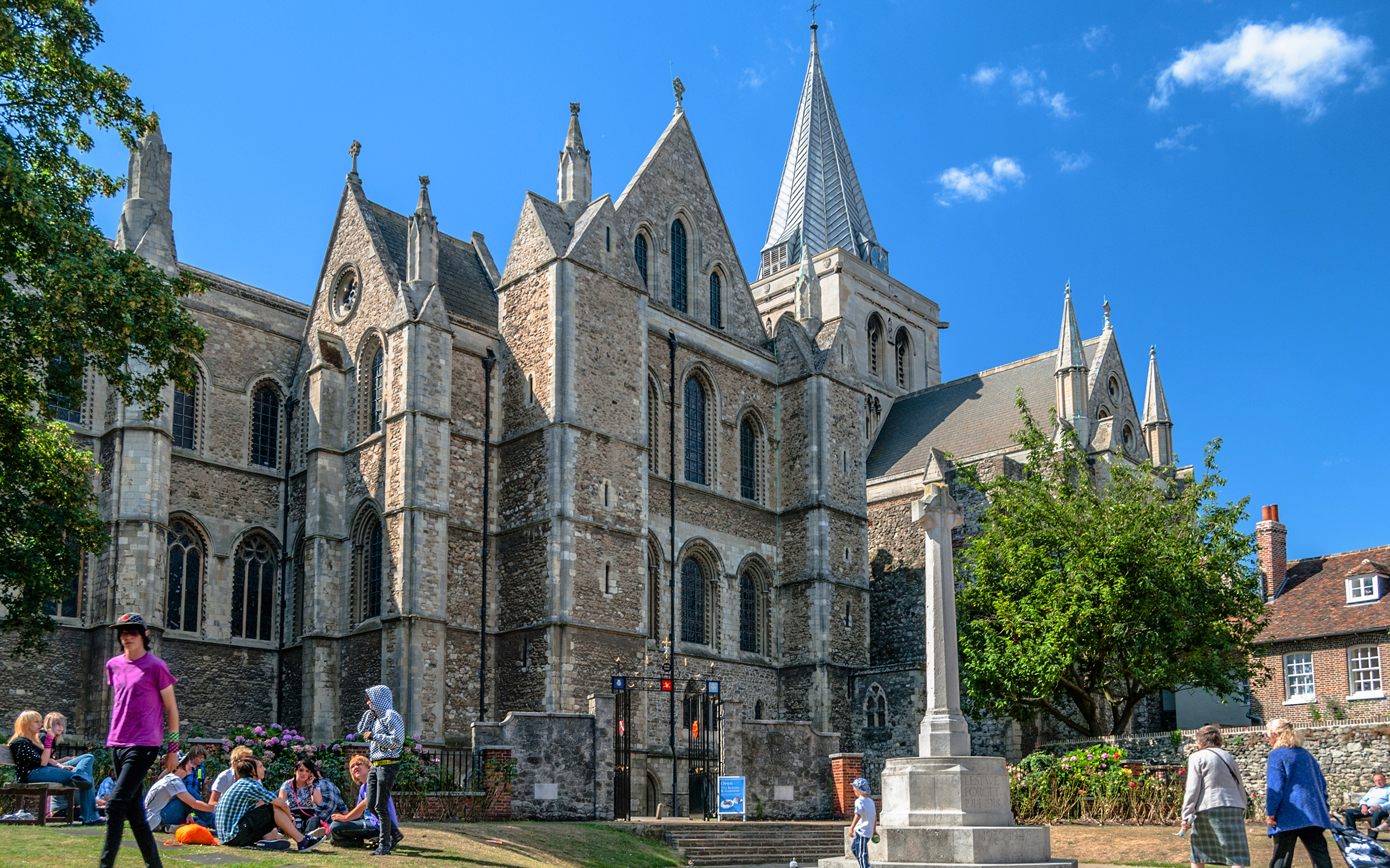 Foton Katedral England Rochester Cathedral Himmel Människor stad 3840x2400 Städer