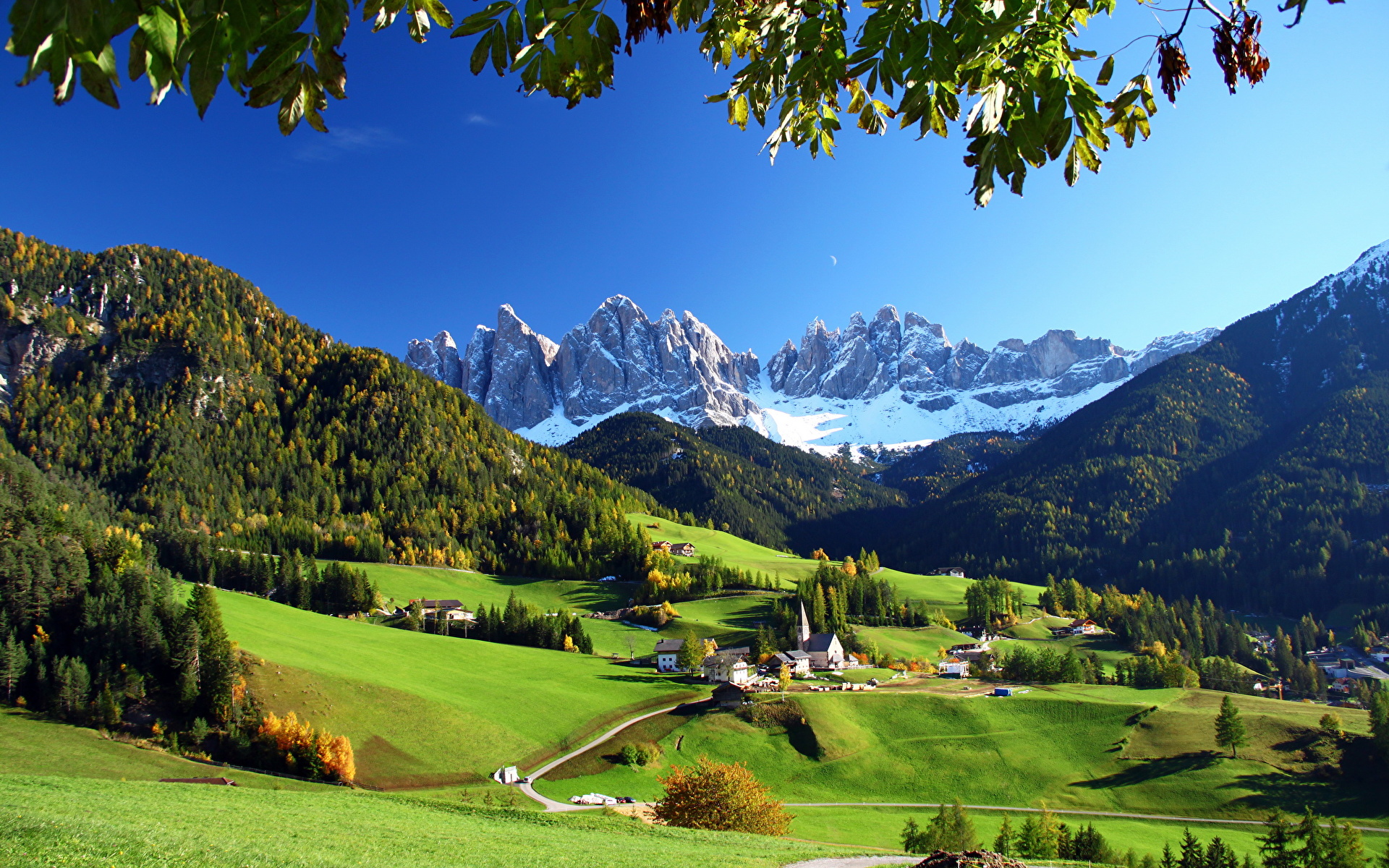 壁紙 19x10 風景写真 イタリア 山 草原 Funes 自然 ダウンロード 写真