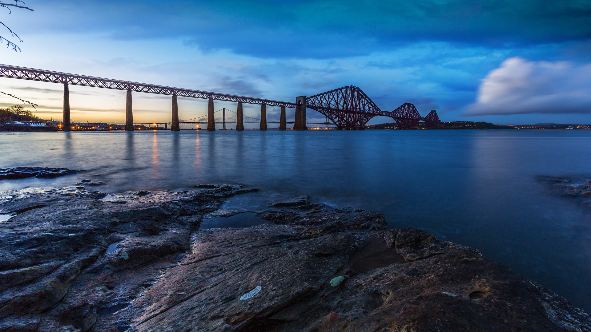 壁紙 19x1080 風景攝影 蘇格蘭 橋 河流 Forth Rail Bridge 大自然 下载 照片