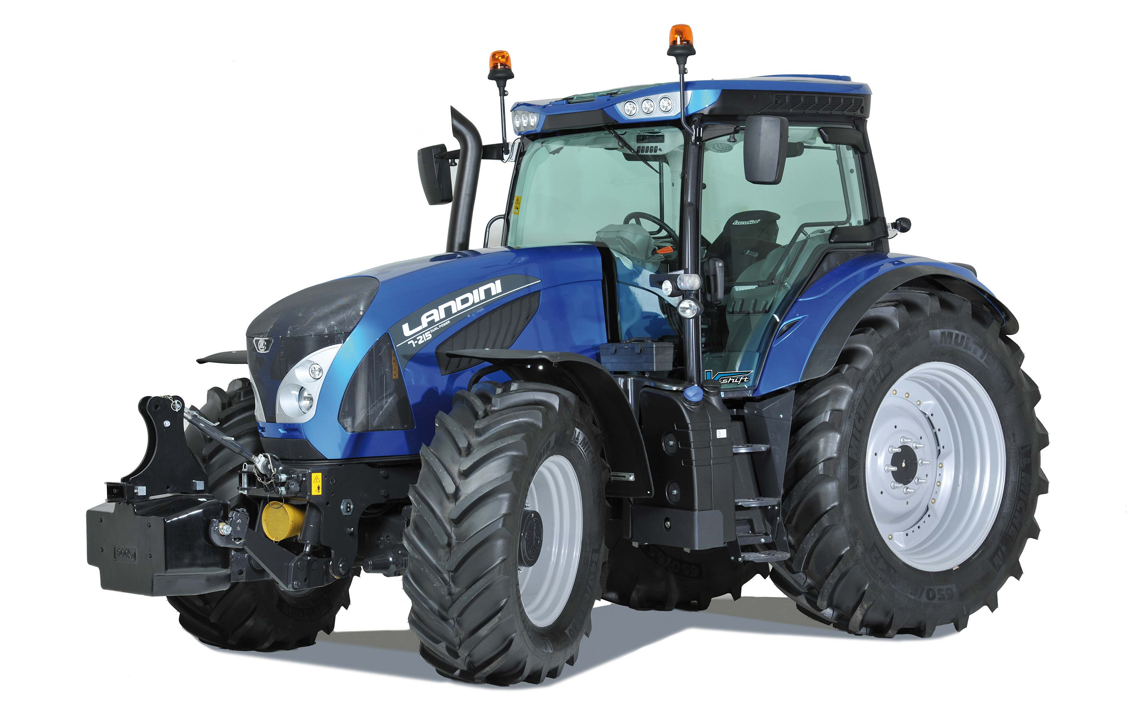 Картинка Трактор Landini 7-215, 2014 синяя Белый фон 3840x2400